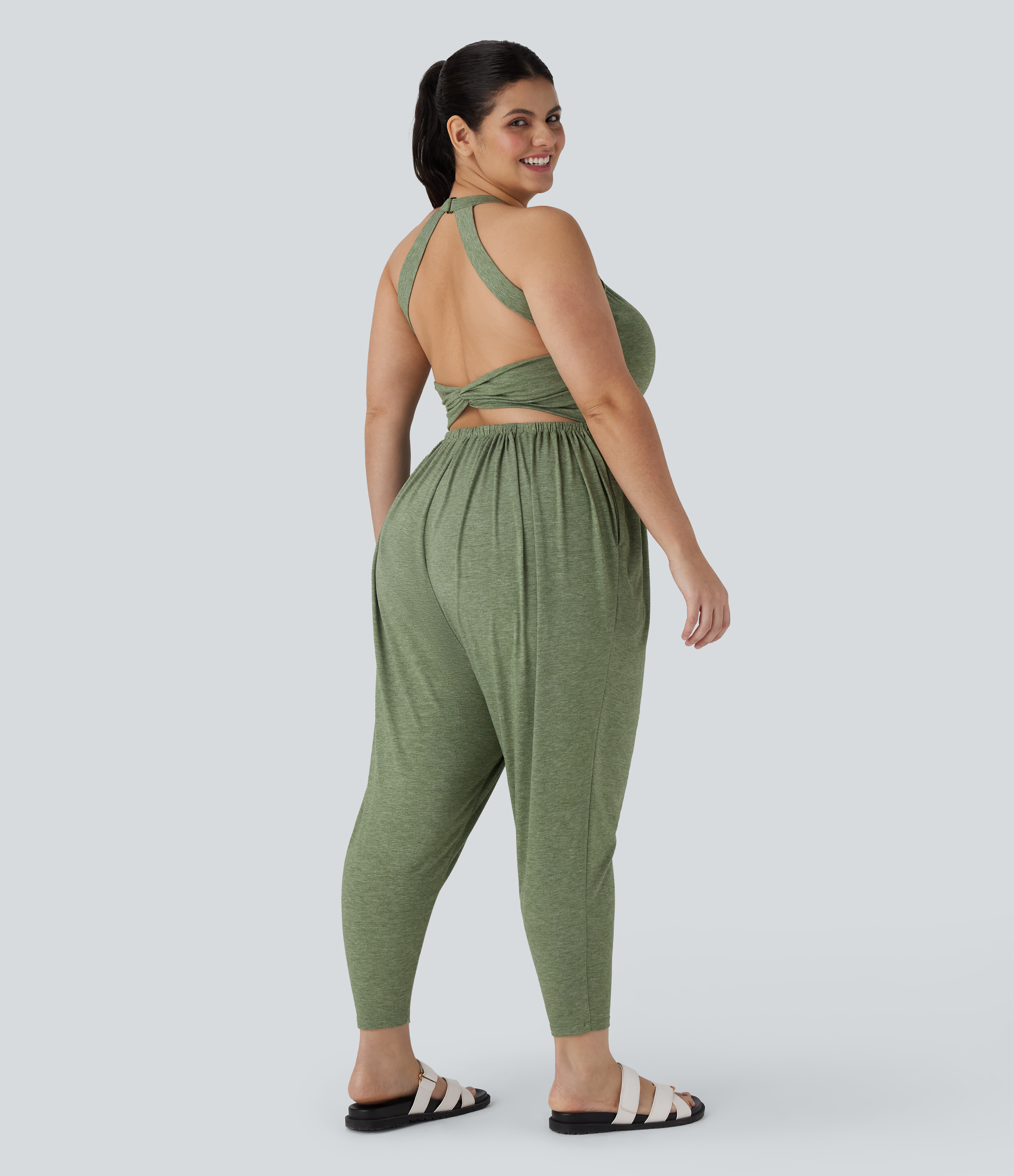 Harem Casual Plus Size Jumpsuit with Pocket-Easy Peezy Edition