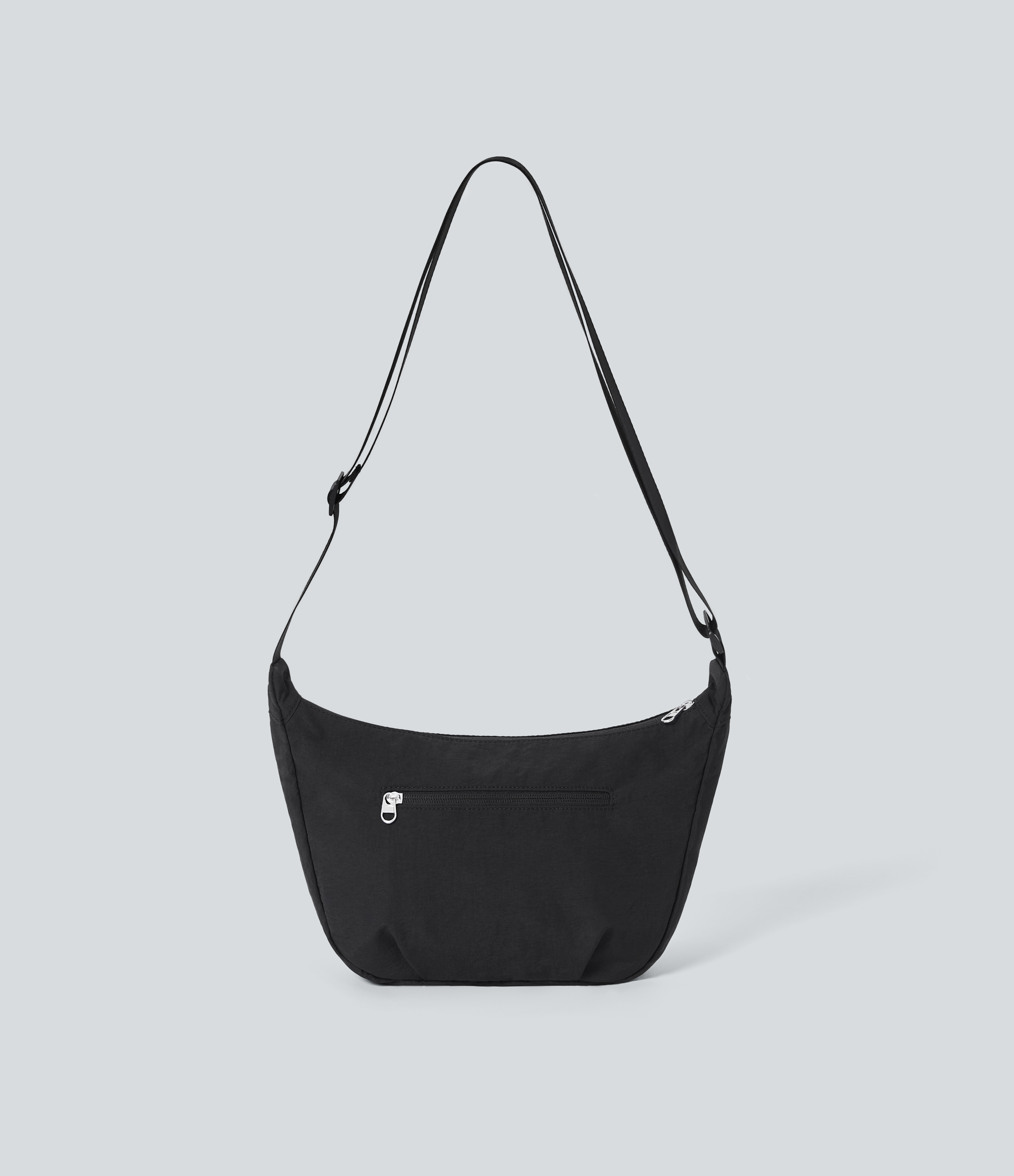 Negro Bolso de hombro casual con cremallera y logo de Halara / 2