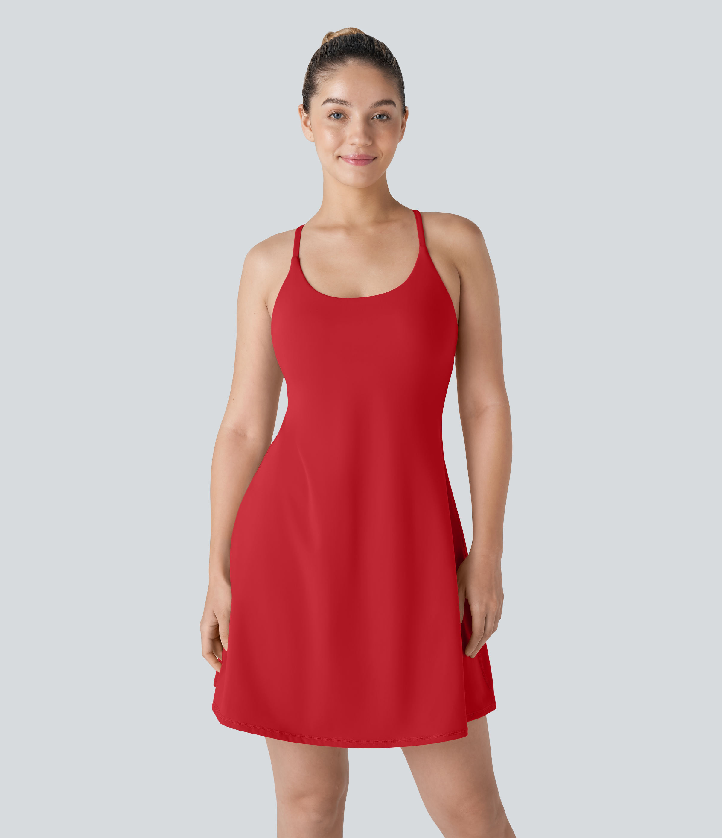 halara softlyzero plush backless dress Active Dress-Longer Length-Easy Peezy Edition Workout - Shell Pink Size:US 24Plus  / UK 28 / EU 54