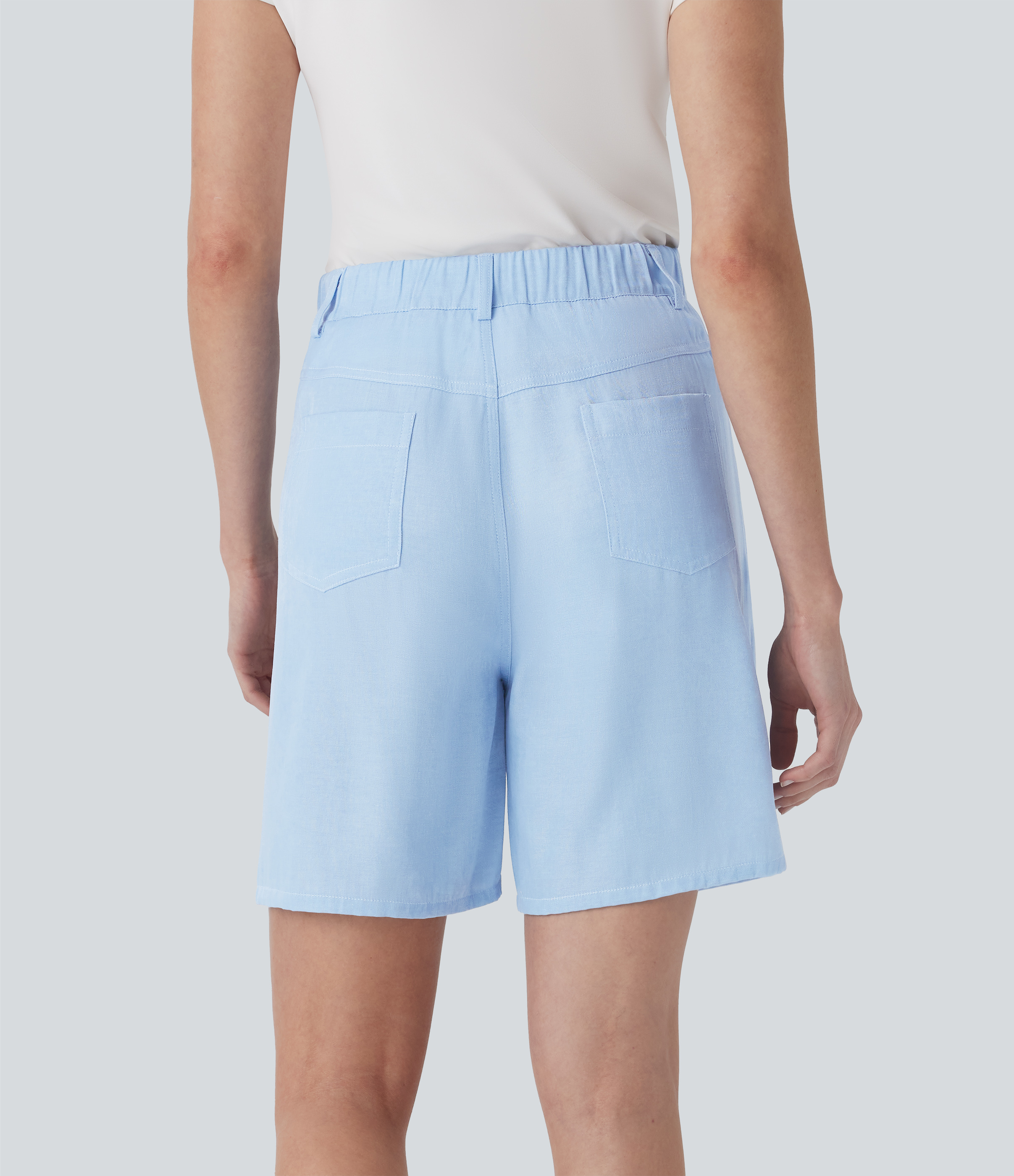 Ice Water Shorts casuales de tiro alto con bolsillos / 2