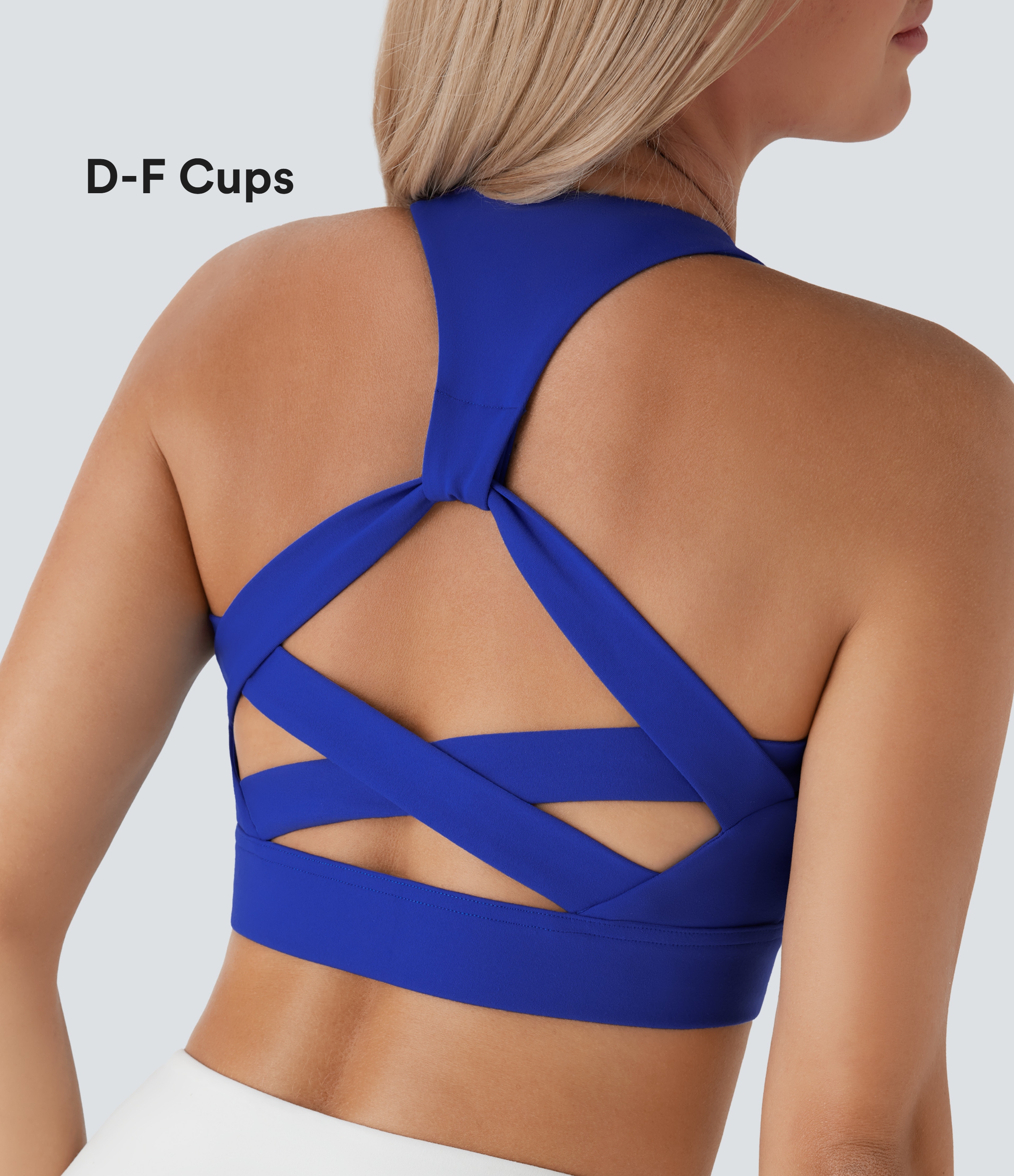 Night Sky Blue Low Support Racerback Yoga Sports Bra DD-F Cups / 1