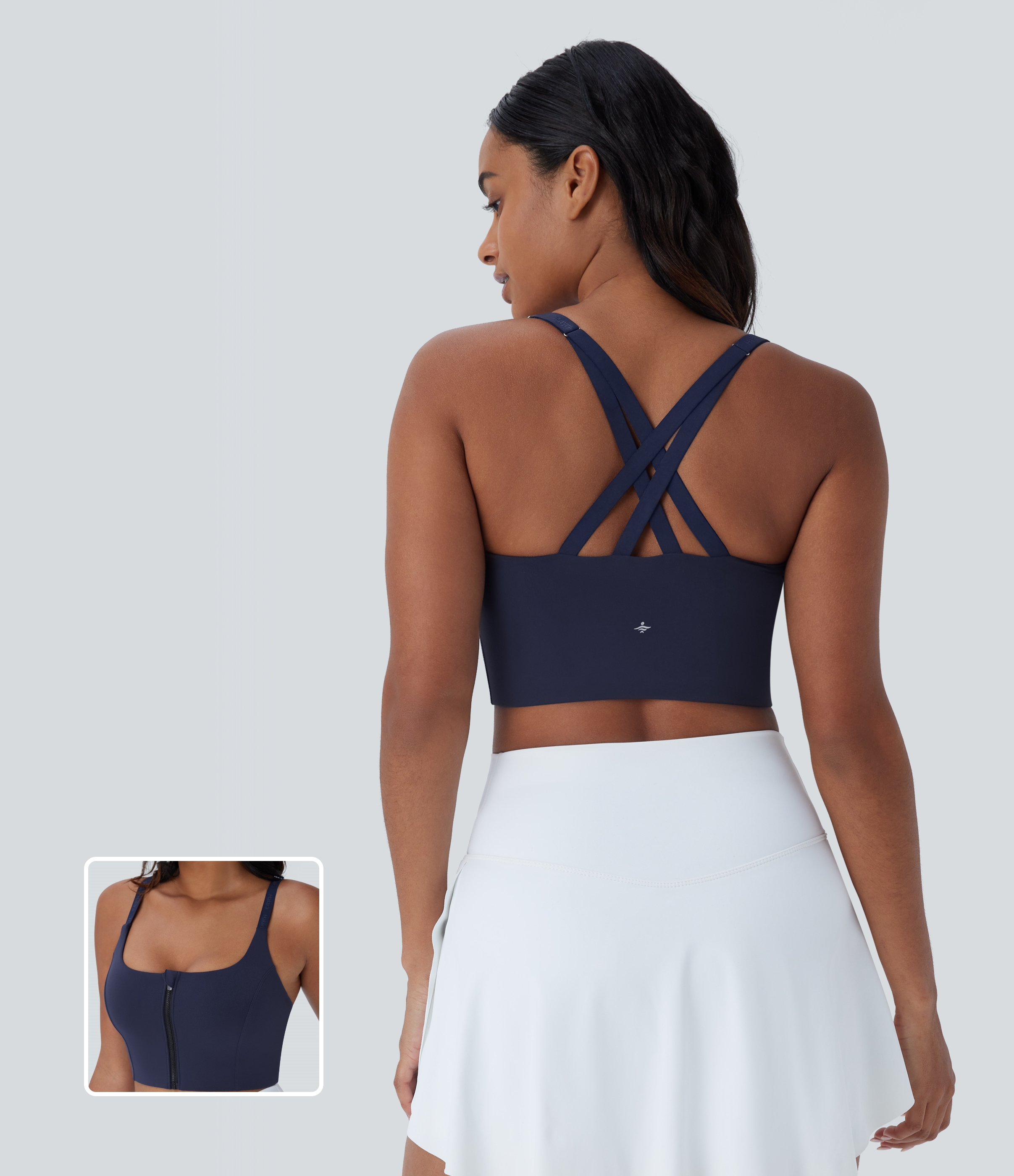 Sujetador Softlyzero™ deportivo yoga tirante ajustable sin espalda sujeción baja cremallera protección - UPF 50+