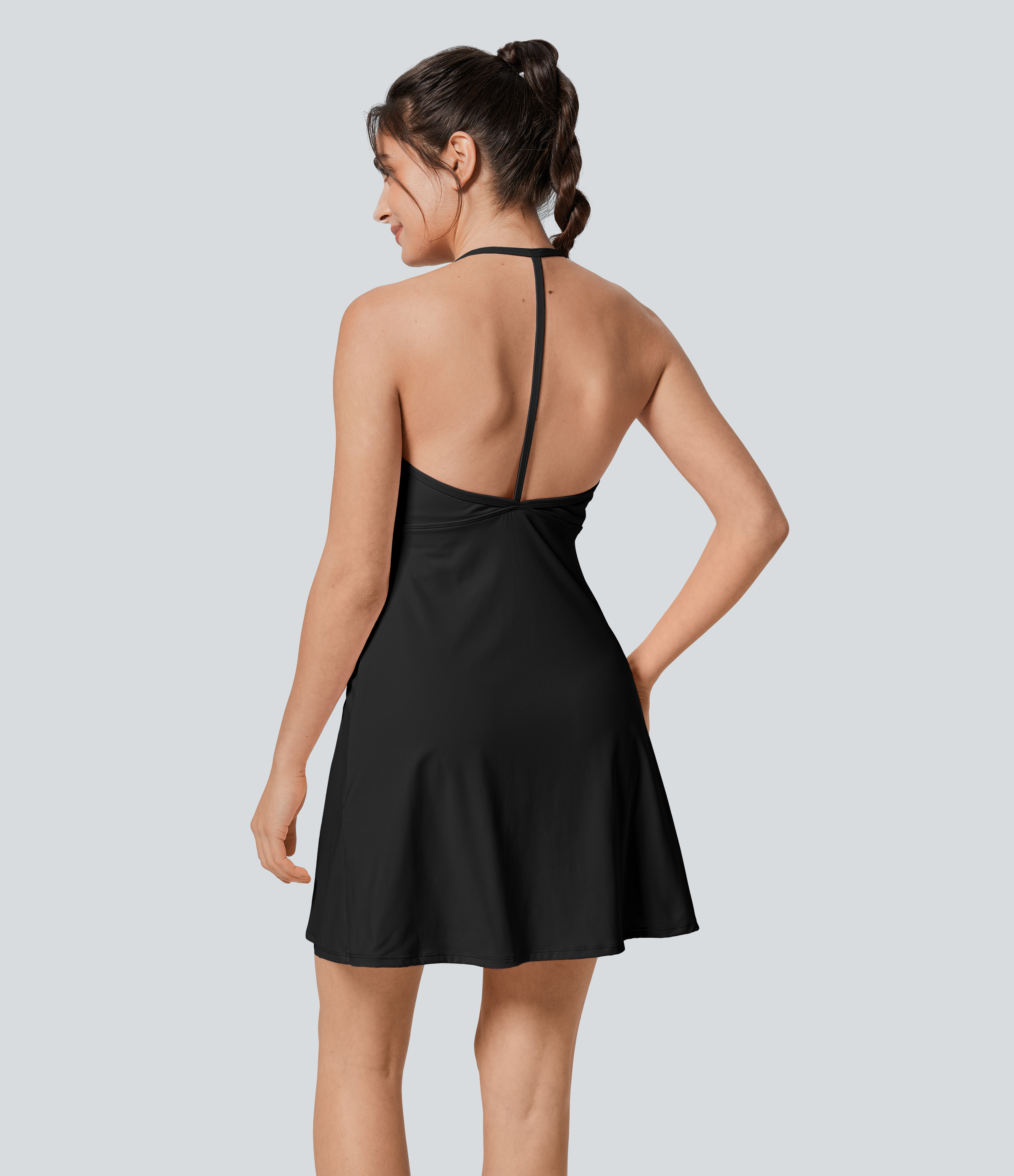Softlyzero™ Airy Halter Backless 2-in-1 Pocket Mini Slip Cool Touch Active Dress-Easy Peezy Edition-UPF50+