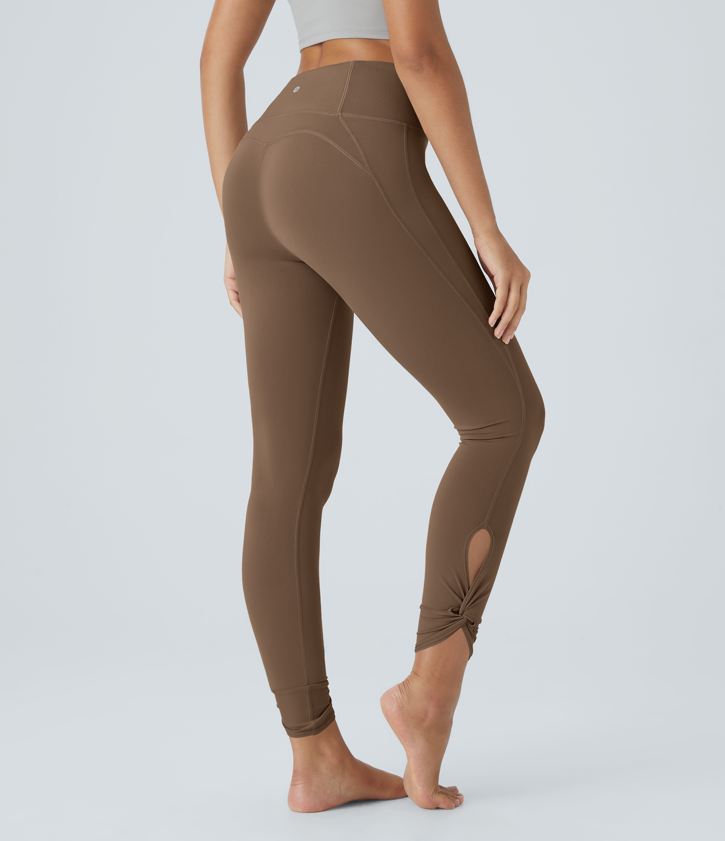 Softlyzero™ High Waisted Back Pocket Cut Out Twisted Yoga Leggings-UPF50+