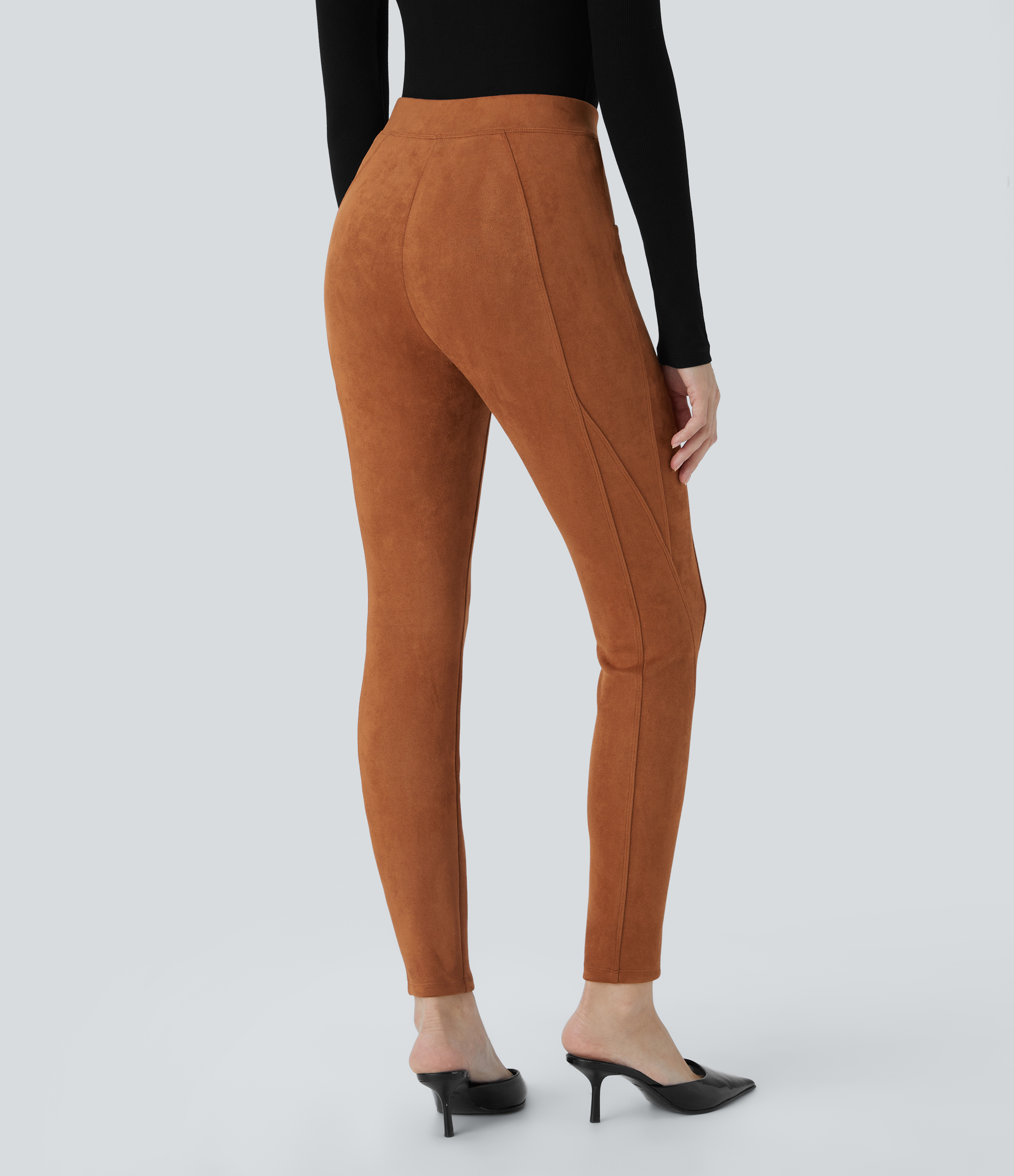 Autumnal Leggings gamuza bolsillo lateral control abdomen tiro alto / 2