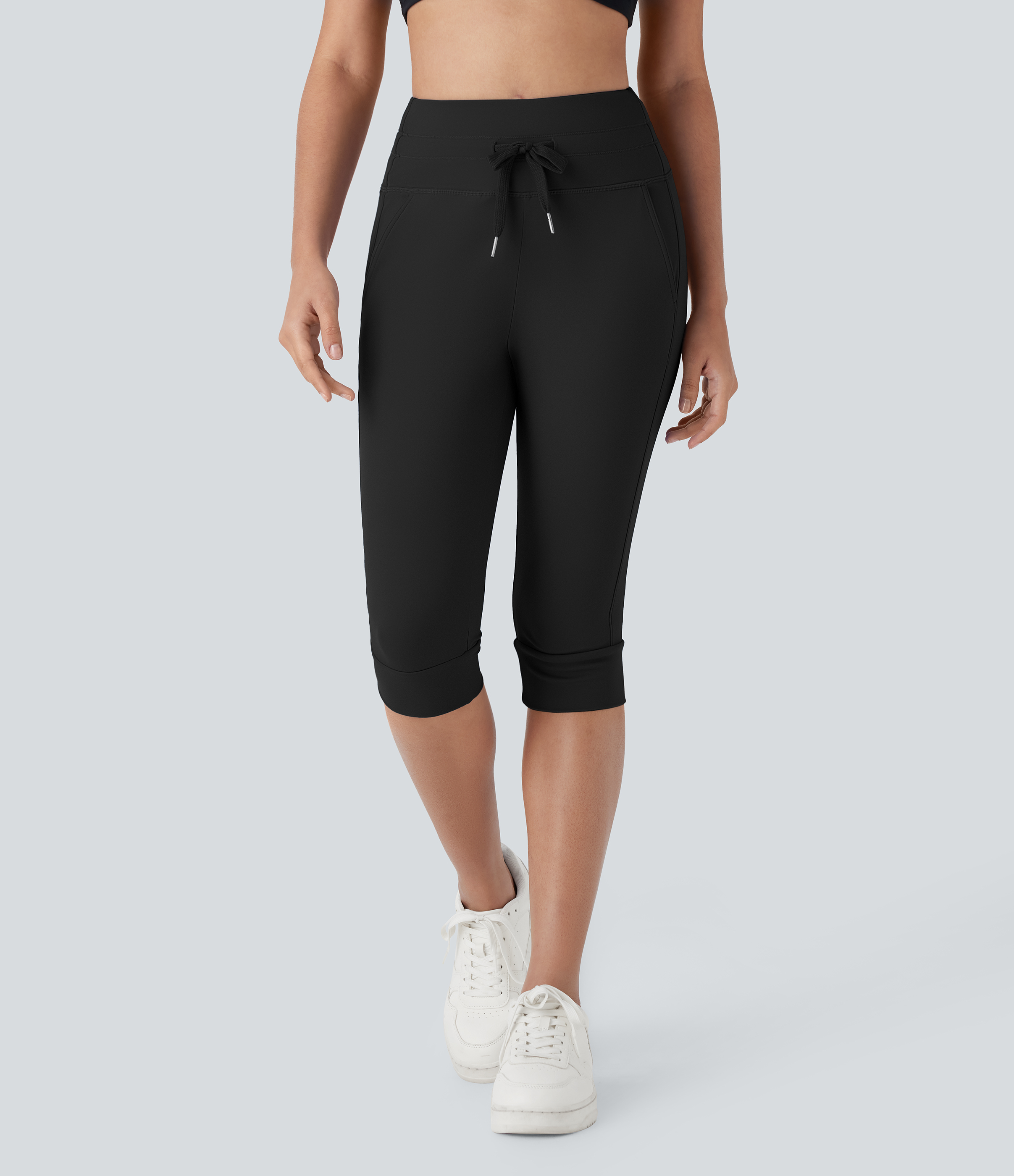 SoftlyZero™ Plush High Waisted Drawstring Pocket Yoga Pedal Pusher Joggers