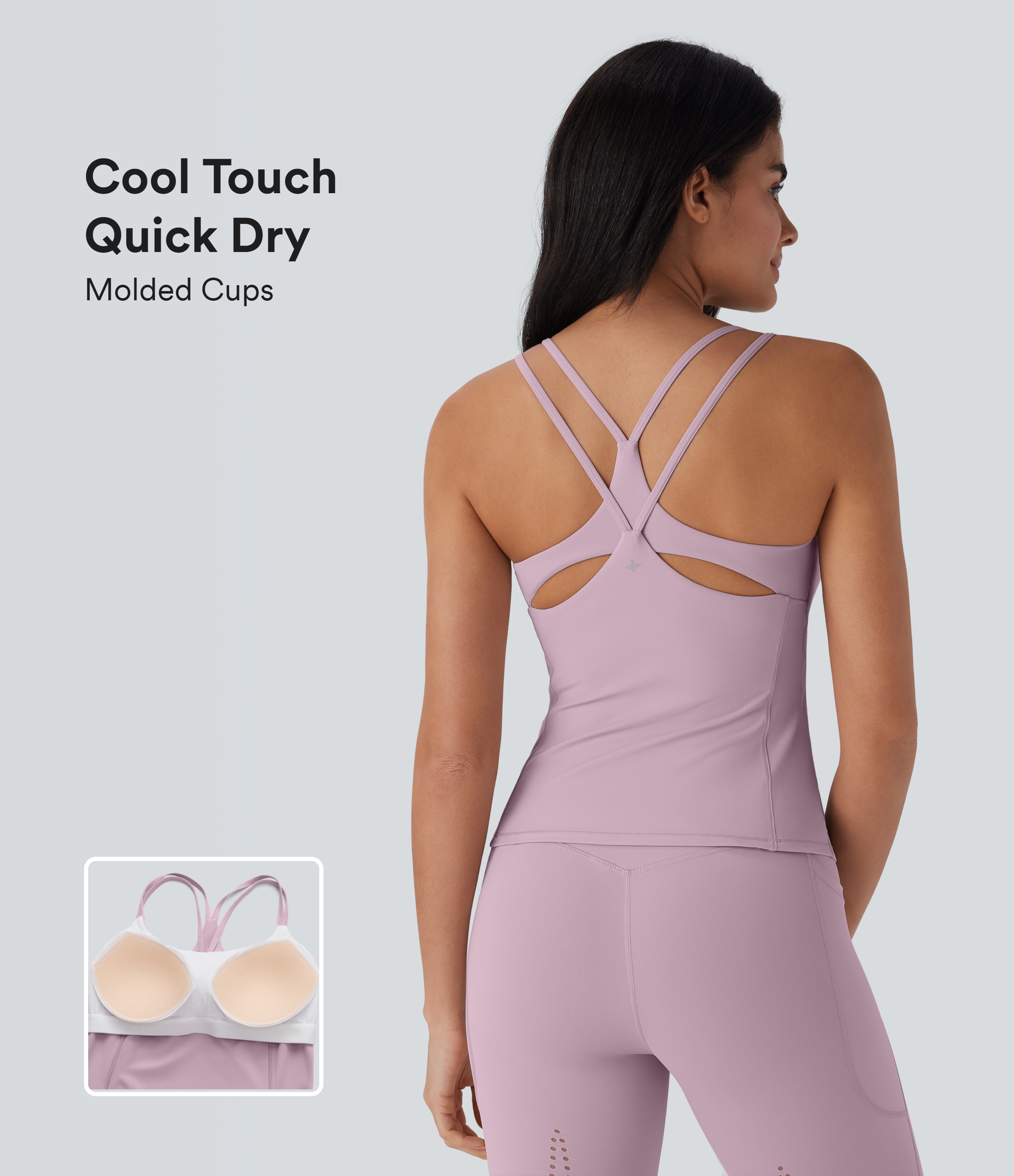 Halara UltraSculpt™ Cool Quick Dry Molded Cups Yoga Cami Top-UPF50+