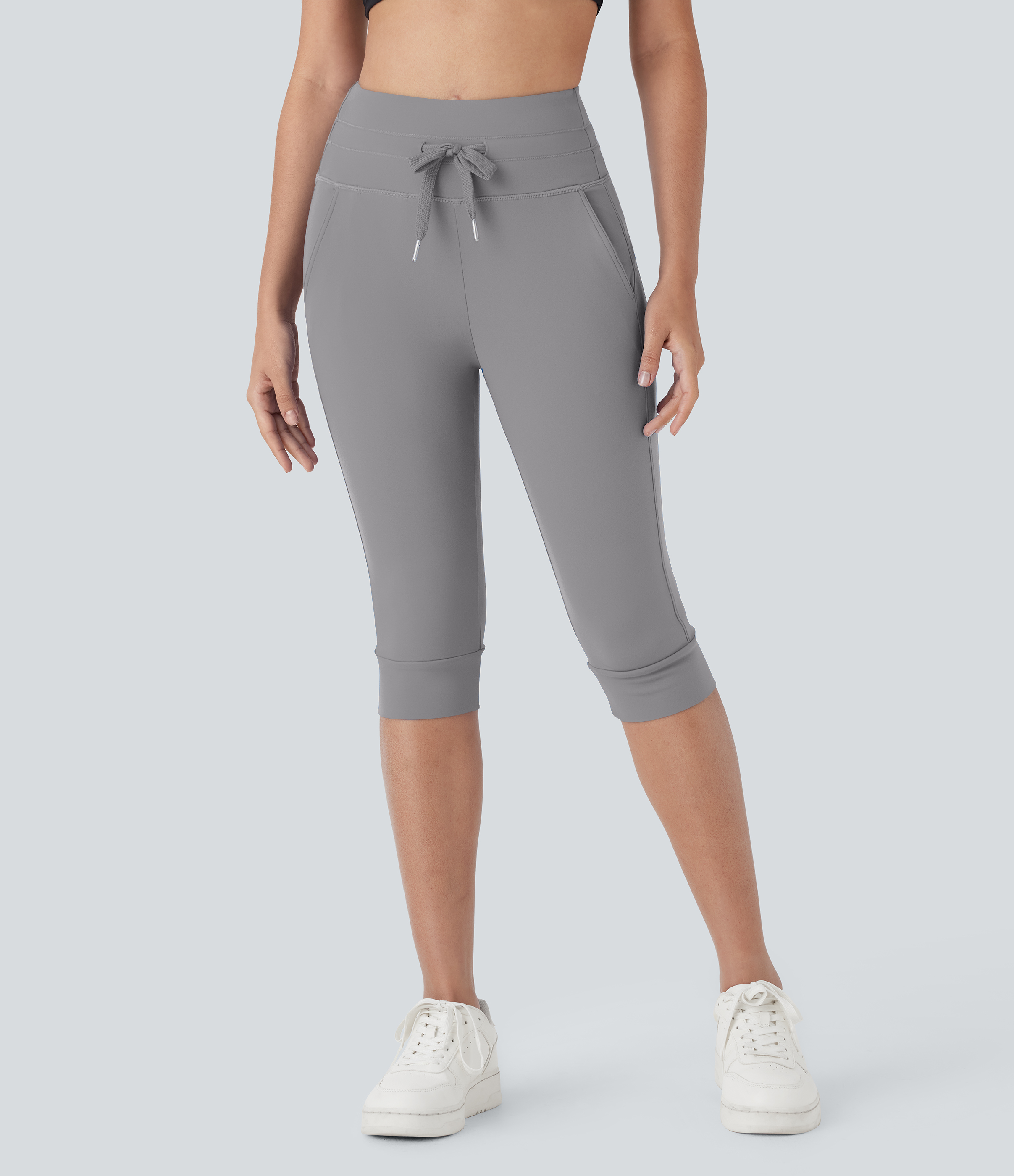 SoftlyZero™ Plush High Waisted Drawstring Pocket Yoga Pedal Pusher Joggers