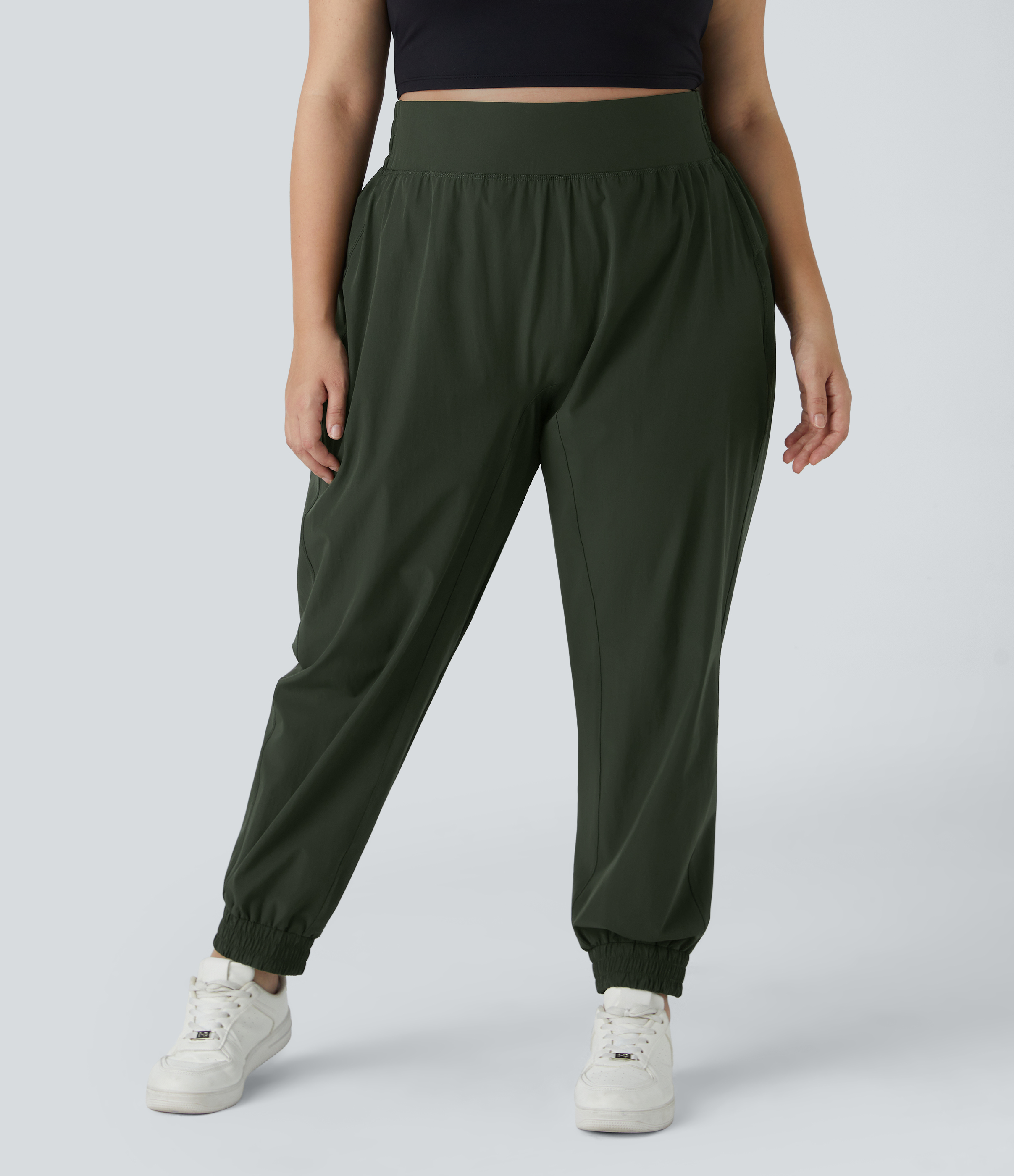 Joggers talla grande tiro alto elástico