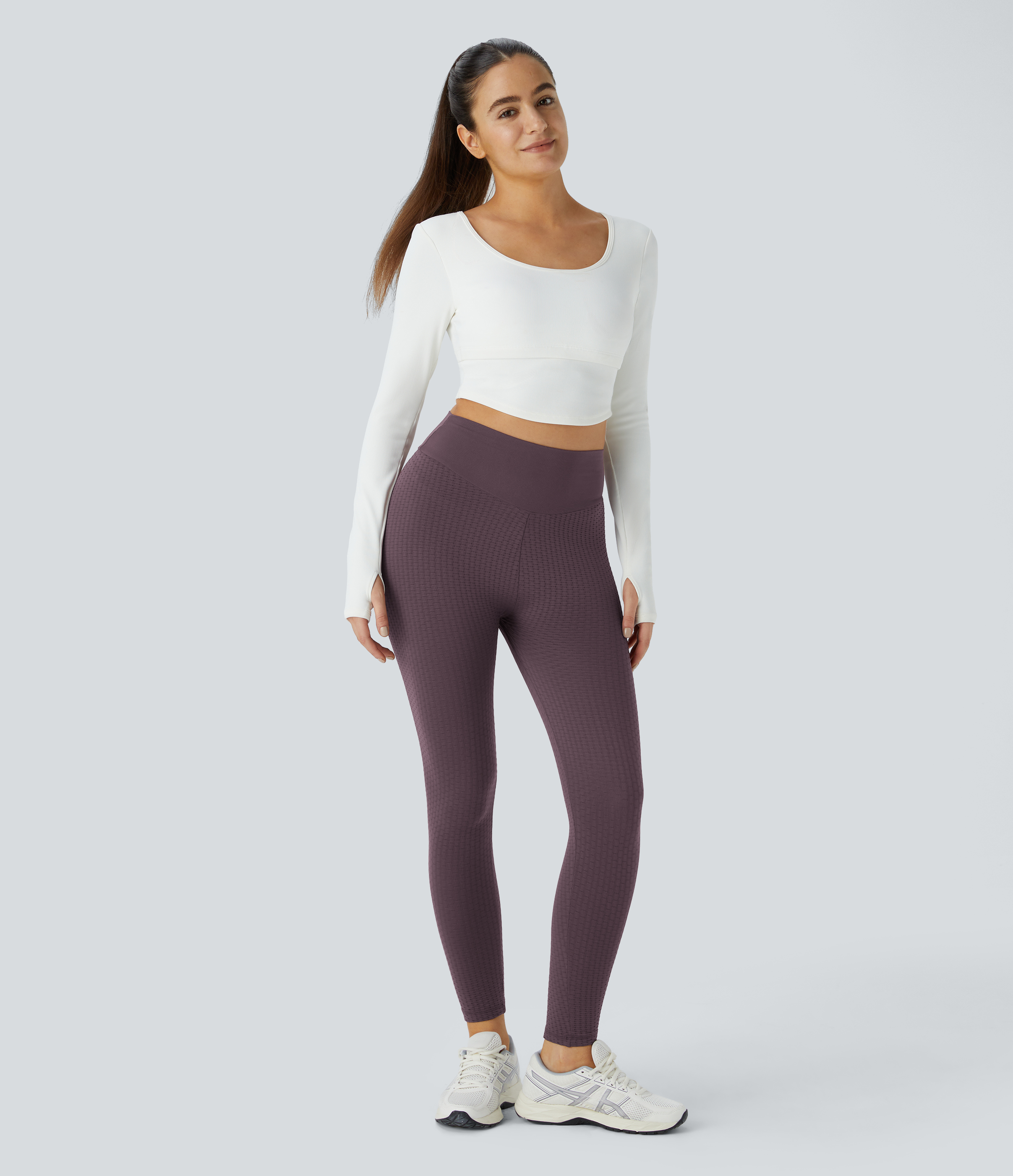 Women's OneForm Seamless Flow High Waisted Jacquard Leggings - Halara