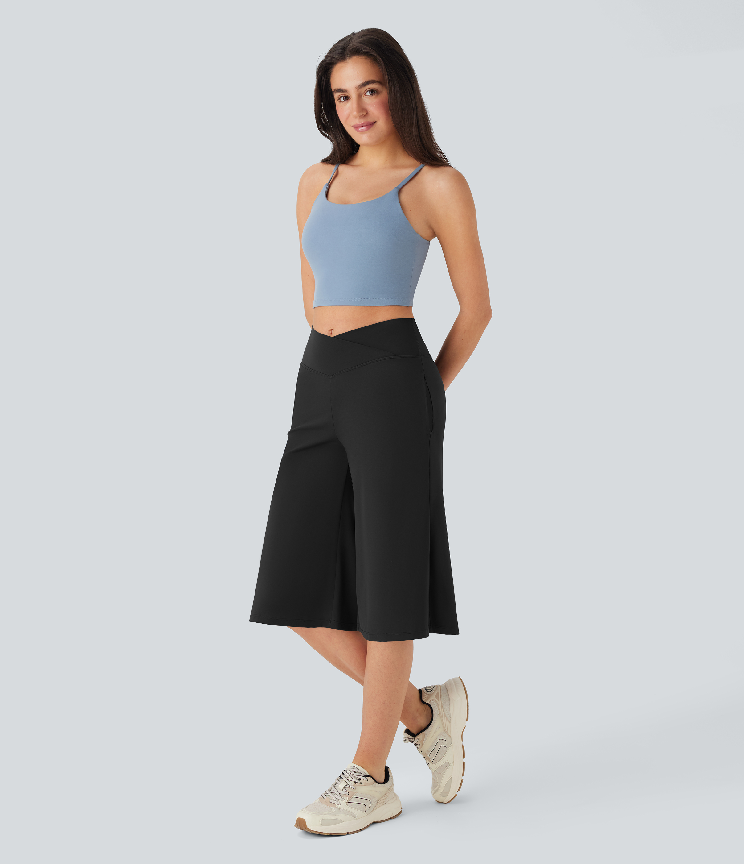 【COSYHARU】Didelli Overfit Warm-Up Women's Softlyzero™ Airy Crossover High Waisted Wide Leg