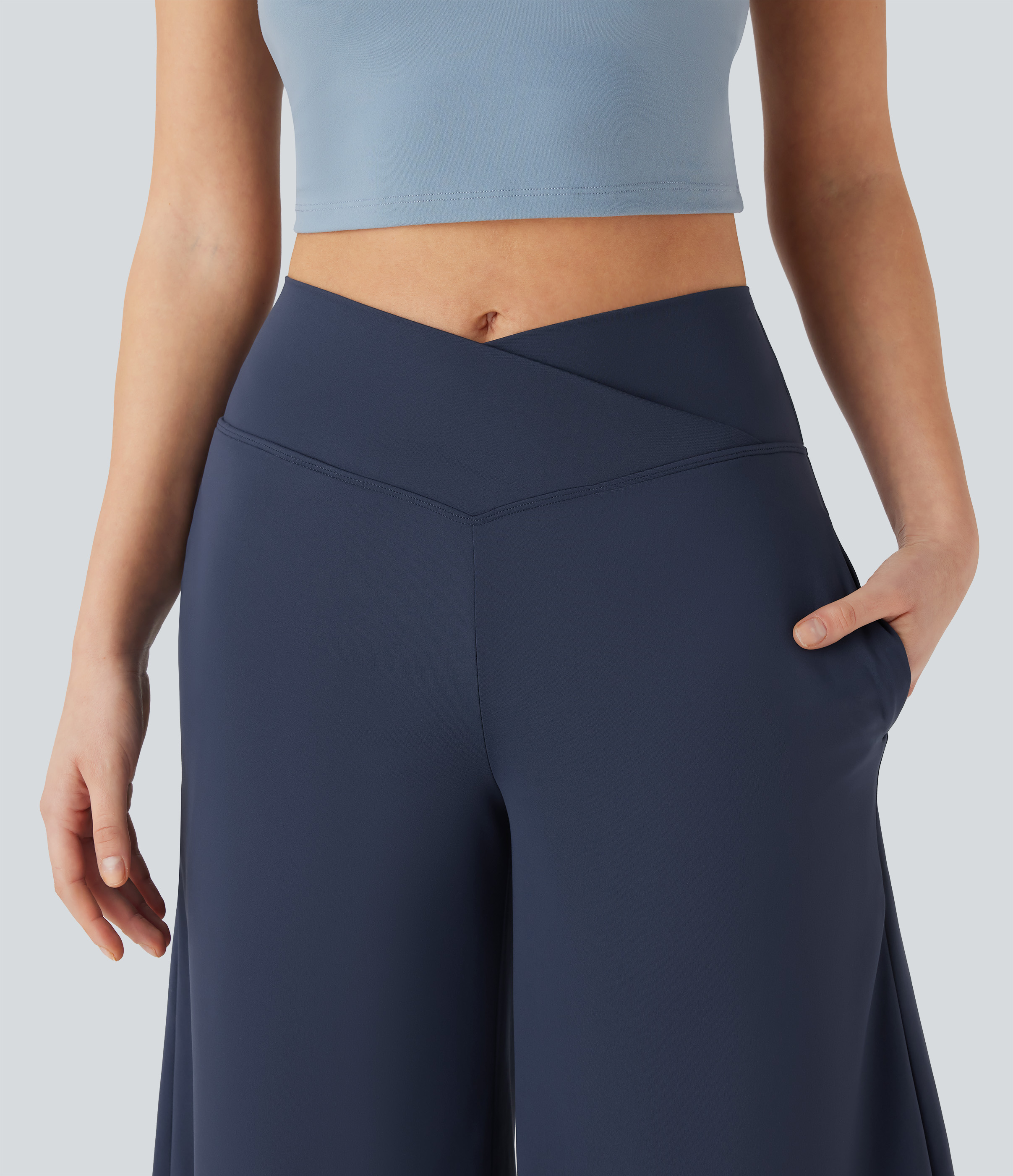 【COSYHARU】Didelli Overfit Warm-Up Women's Softlyzero™ Airy Crossover High Waisted Wide Leg