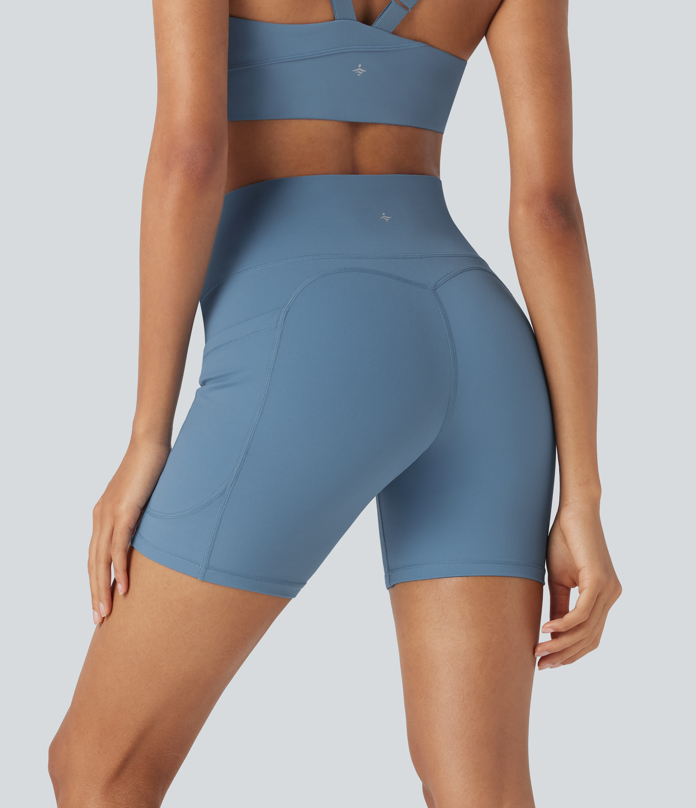 Whale Blue Shorts de yoga Halara UltraSculpt™ de 12,7cm con tiro alto retorcido y bolsillos / 2