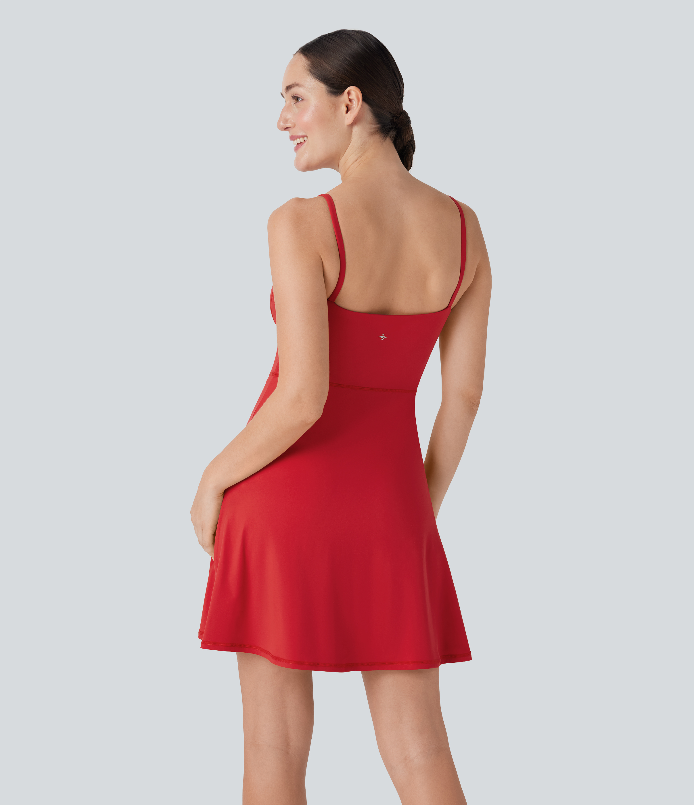 Mars Red Vestido mini casual  2 en 1 Softlyzero™ con espalda descubierta, corsé y bolsillo lateral con largo extra / 2