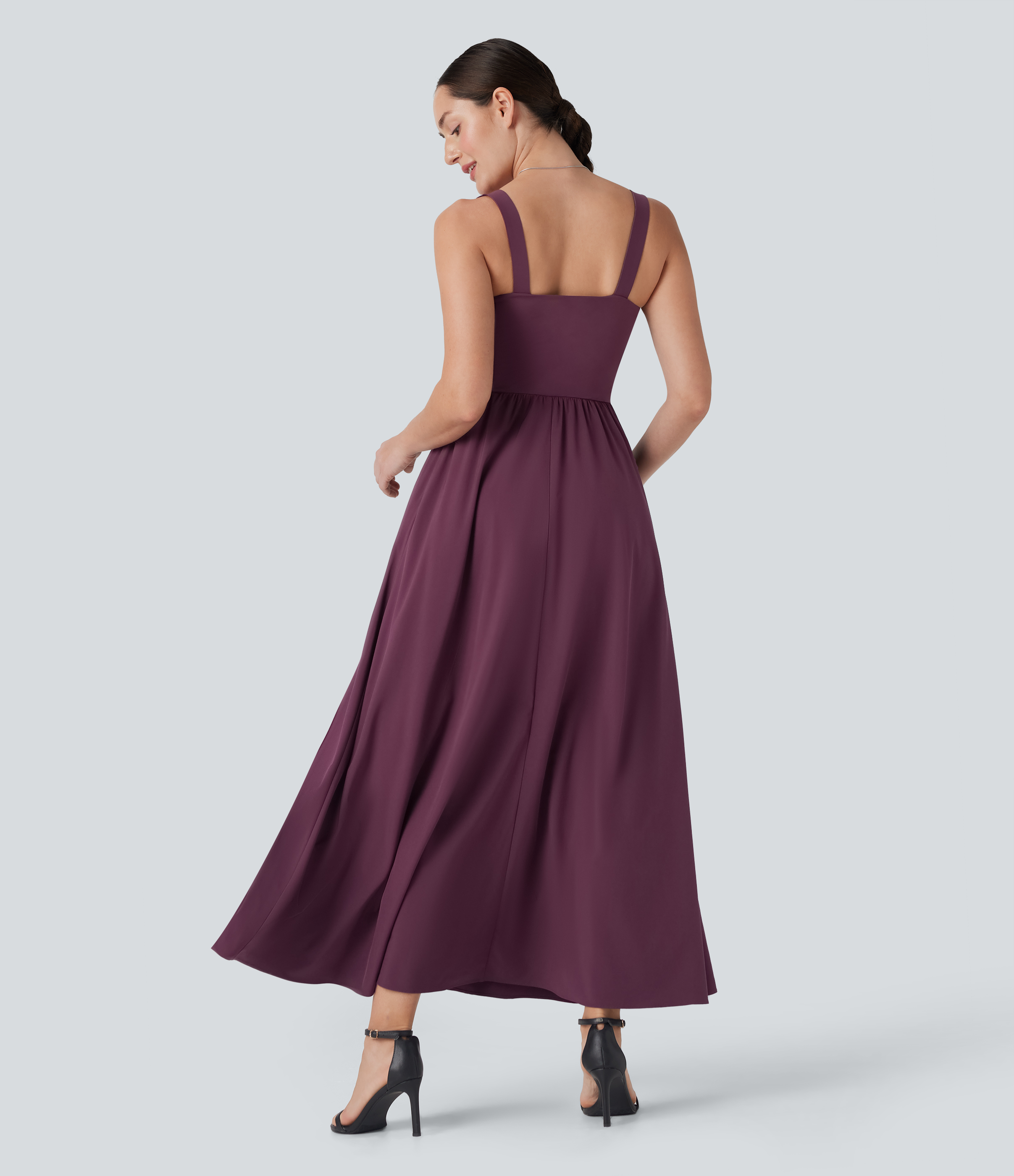 Amaranth Vestido largo maxi Breezeful™ fluido con push-up secado rápido y bolsillos en copas D-F / 2