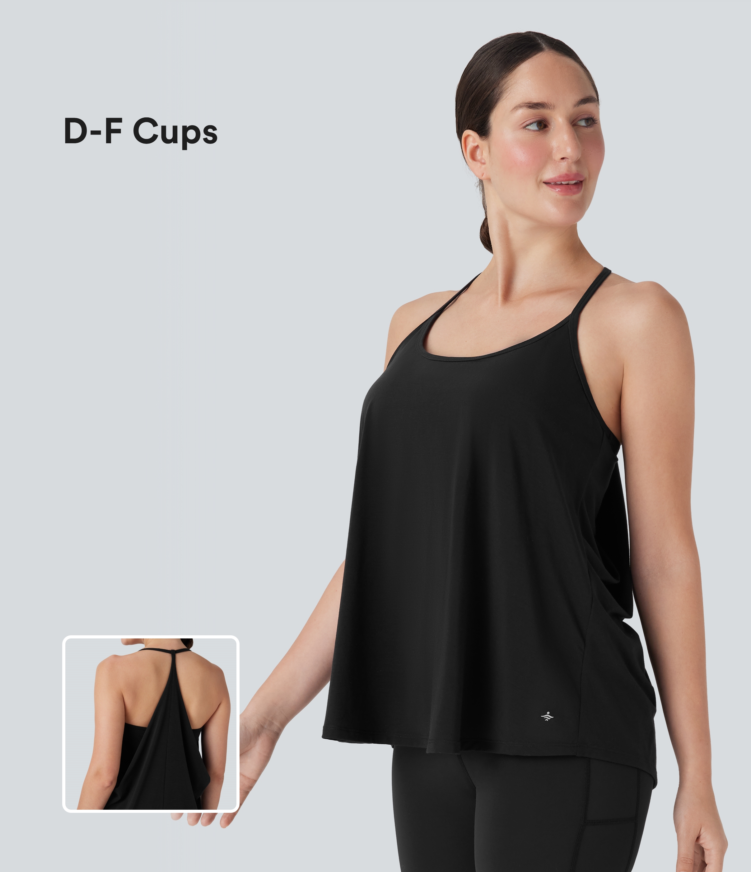 SoftlyZero™ Airy Halter Draped Cool Touch Yoga Sports Top D-F Cups-UPF50+
