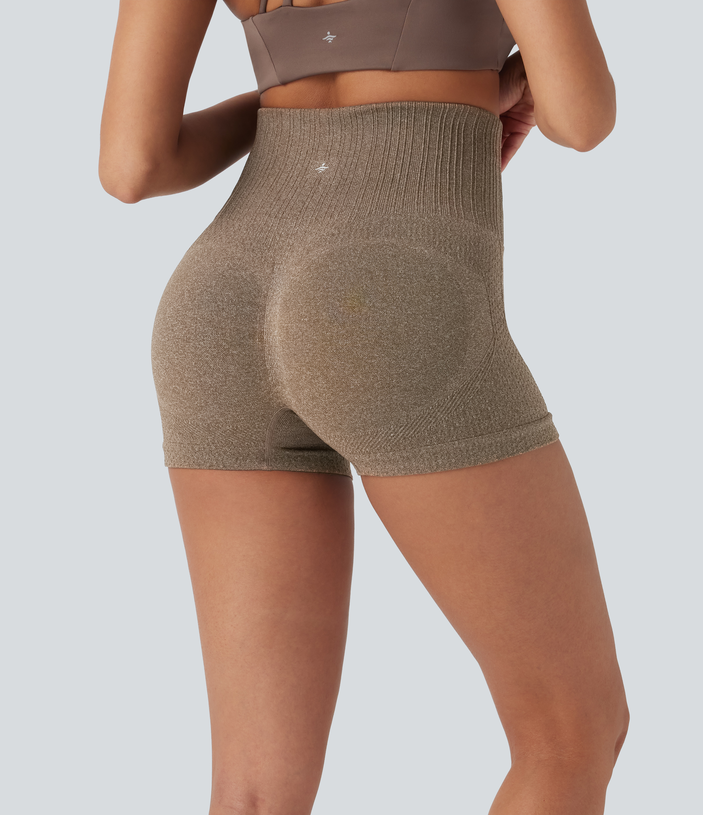 Shitake Shorts de yoga de tiro alto sin costuras de 7.5 cm / 2