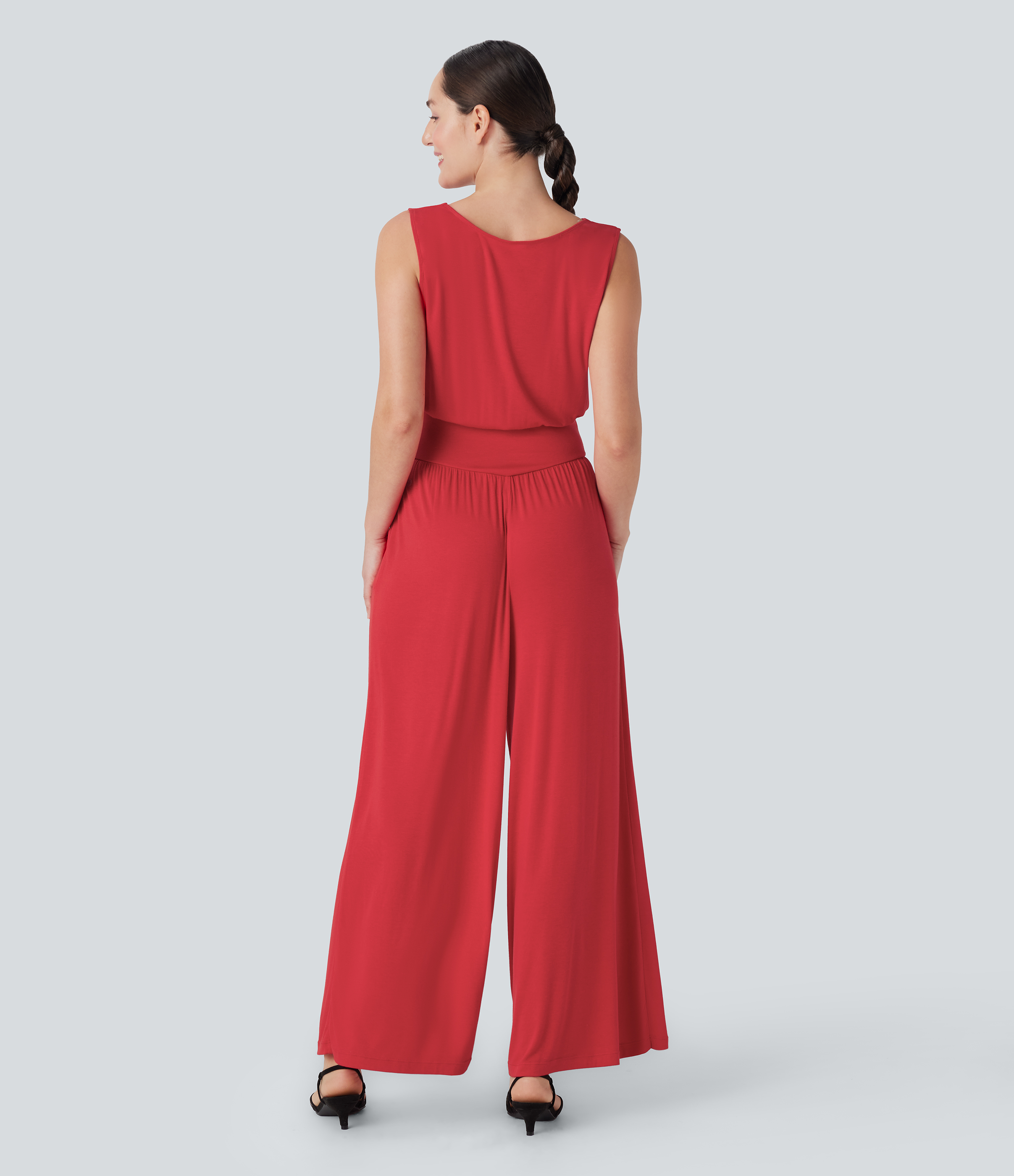 Rubicondo Mono casual ancho sin mangas con cuello vuelto acanalado y bolsillos laterales / 2