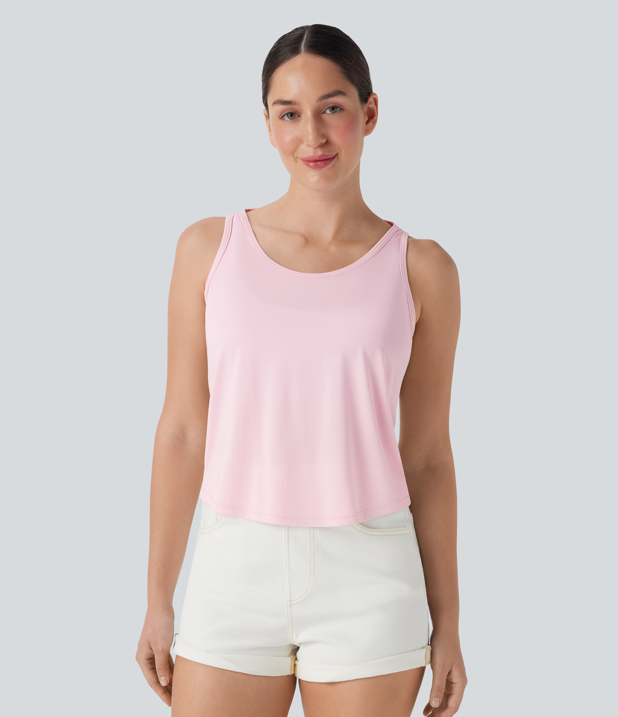 Cradle Pink Top casual sin mangas y espalda abierta / 2