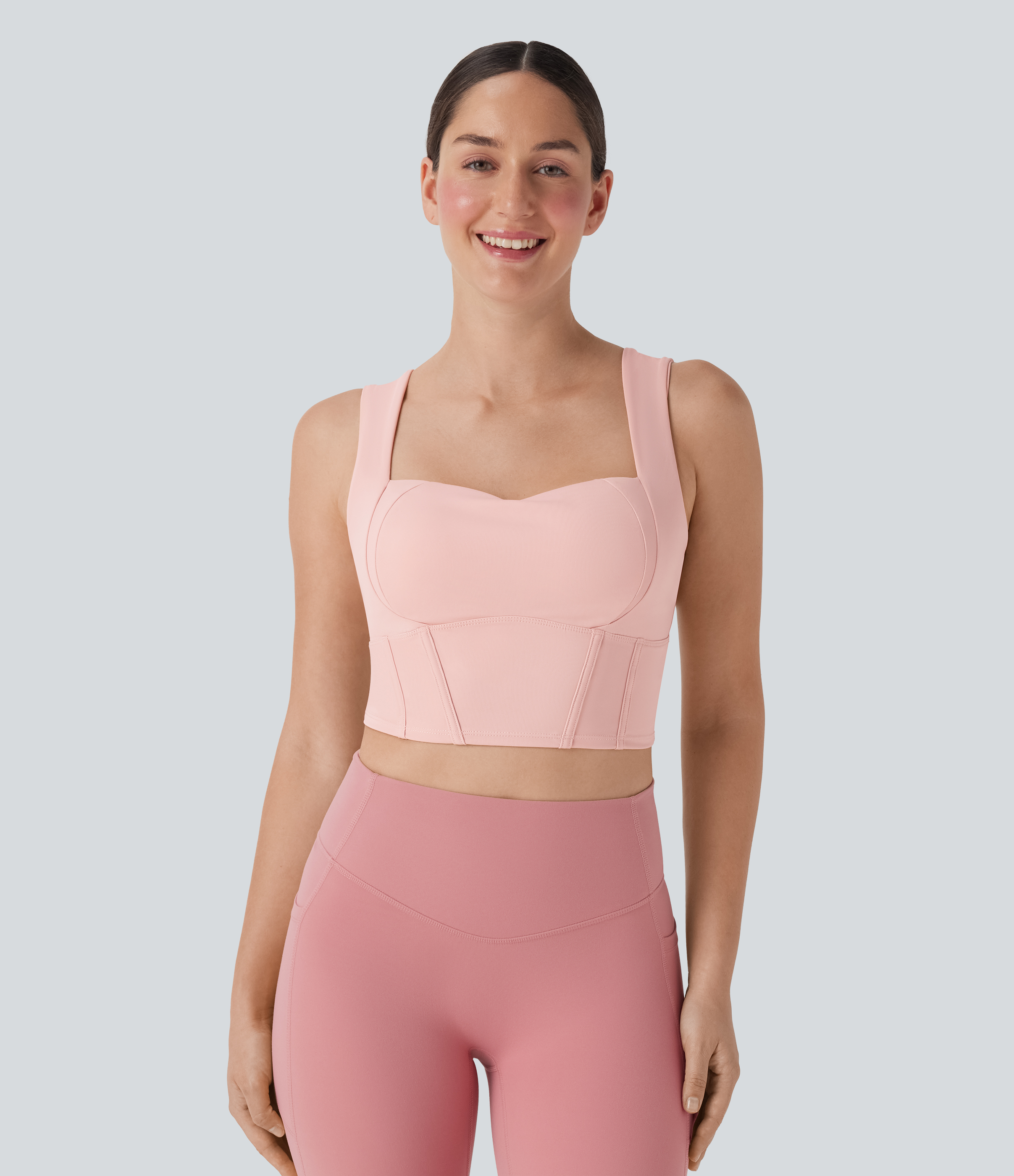 Veiled Rose Top deportivo de yoga corto con cuello en forma de corazón / 2