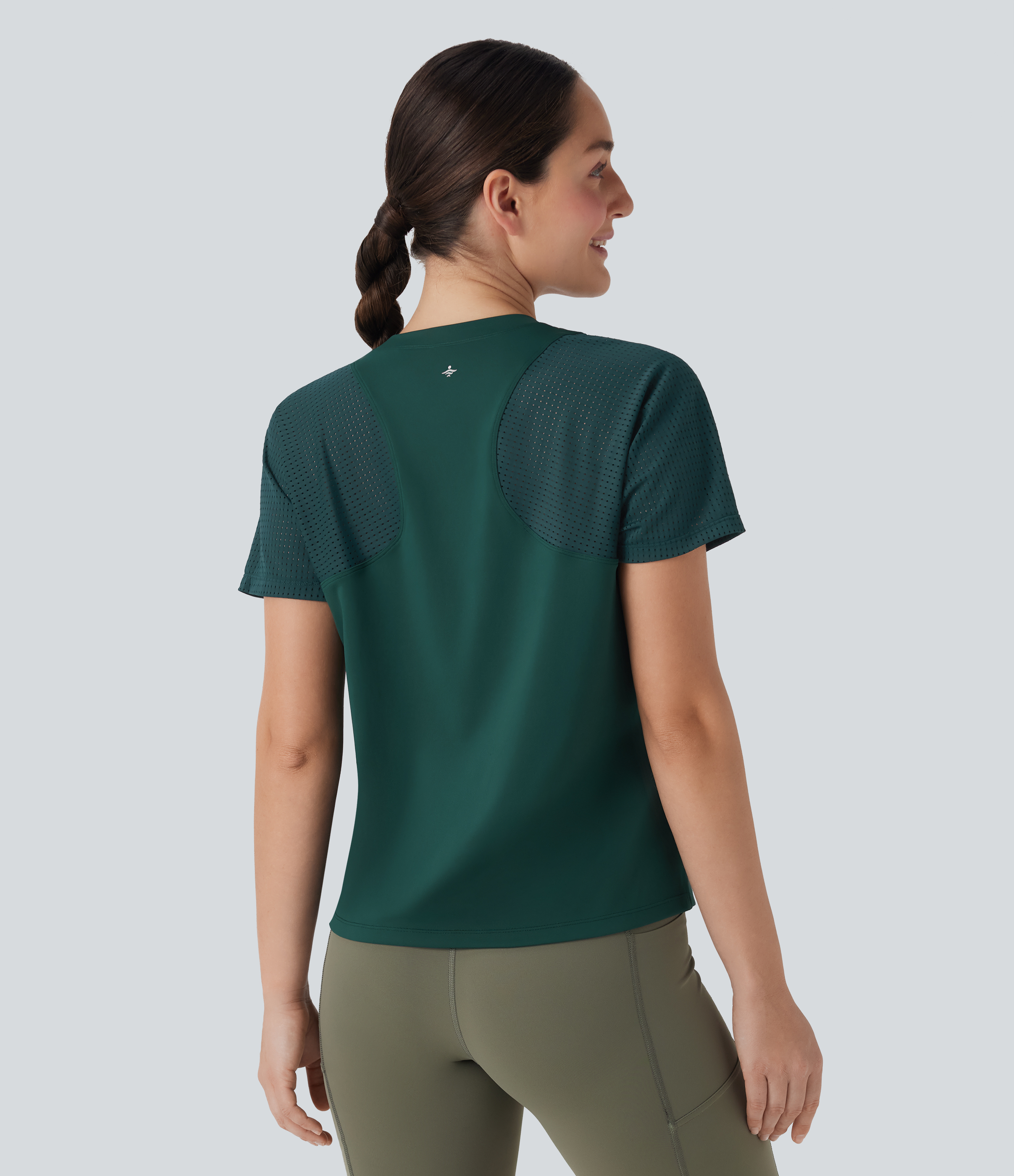Forest Biome Top deportivo de manga corta cut-out con cortes para running / 2