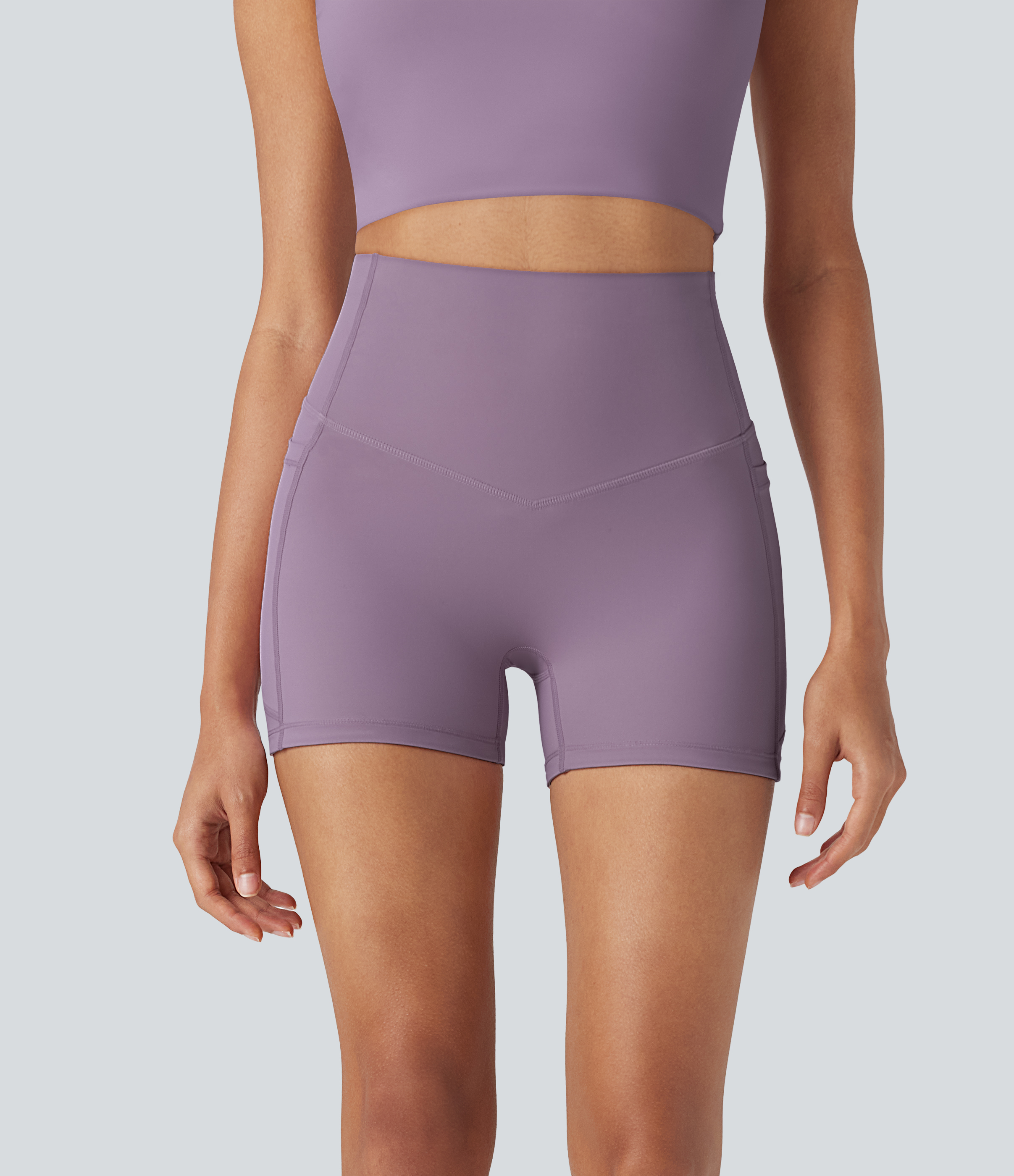 Halara UltraSculpt™ Cool Quick Dry High Waisted Tummy Control Shaping Yoga Biker Shorts 3'' with Pockets-UPF50+