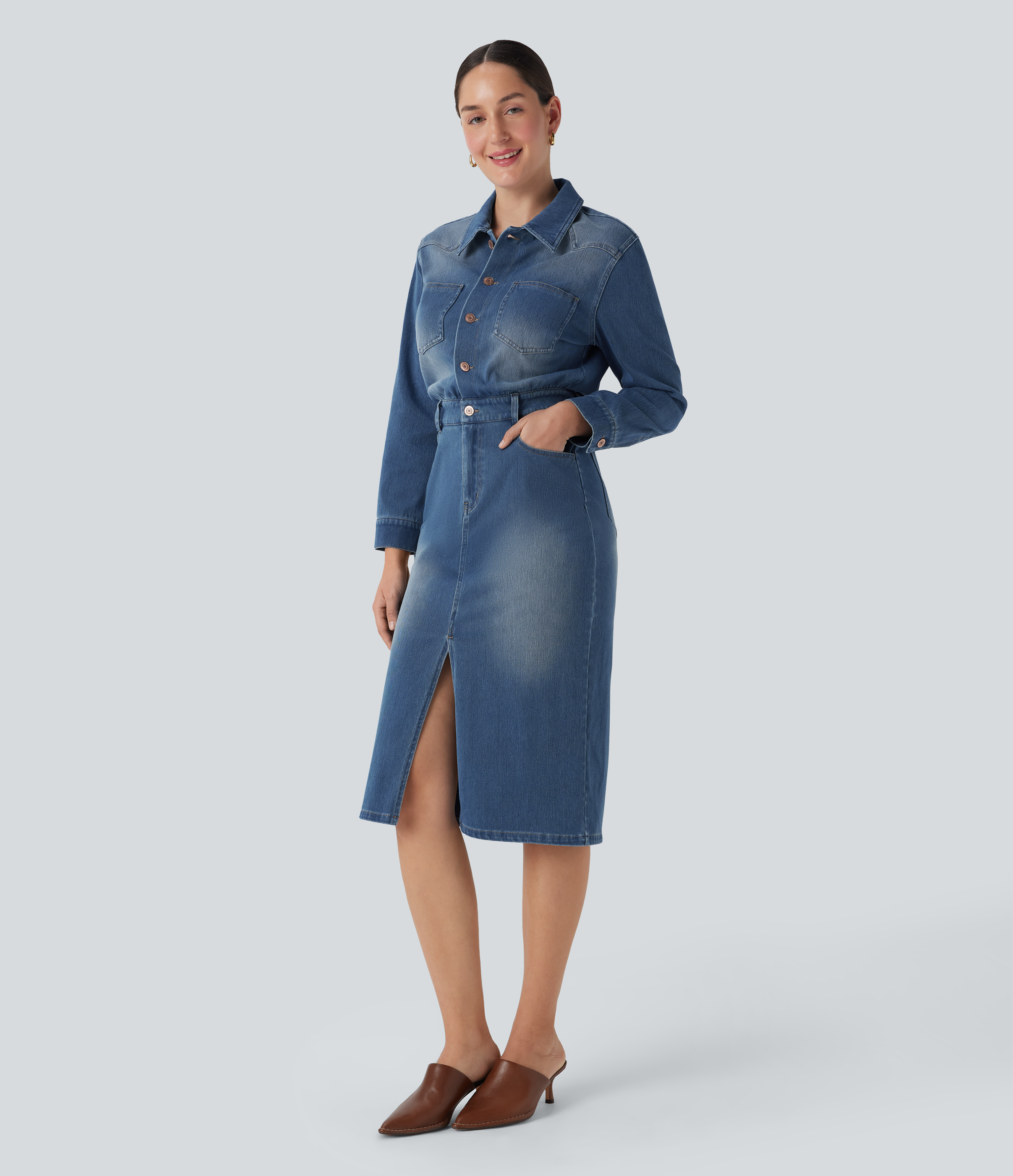 lace and chiffon dress Ocean Blue Lace Chiffon Elegant A-line Long Bridesmaid Evening Dress