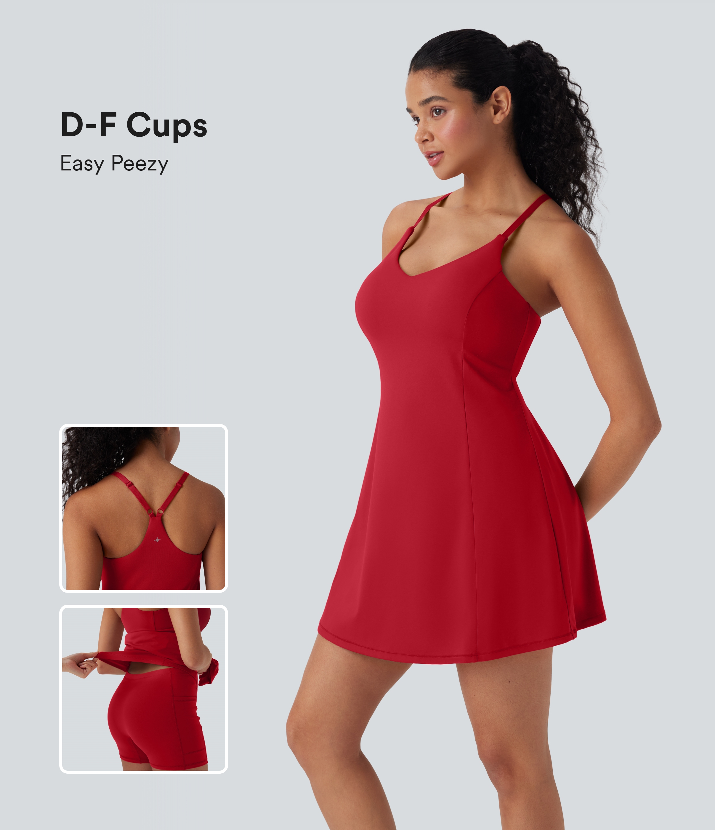Salsa Vestido mini de baile SoftlyZero™ Airy 2 en 1 con tacto fresco y bolsillos de edición Easy Peezy en copas D-F / 1