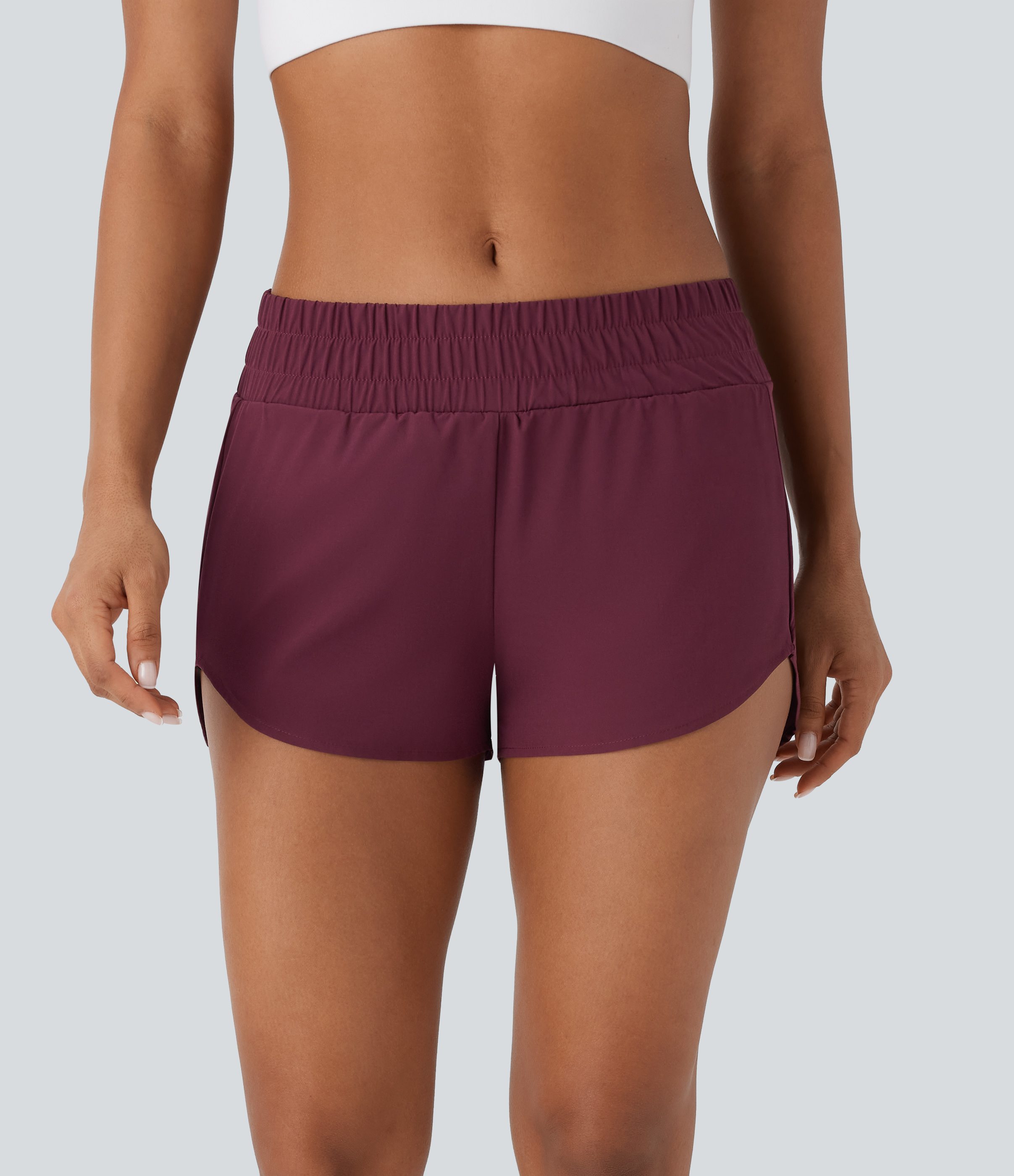 Breezeful™ Low Rise Pockets 2-in-1 Curved Hem Quick Dry Running Shorts 2.5''