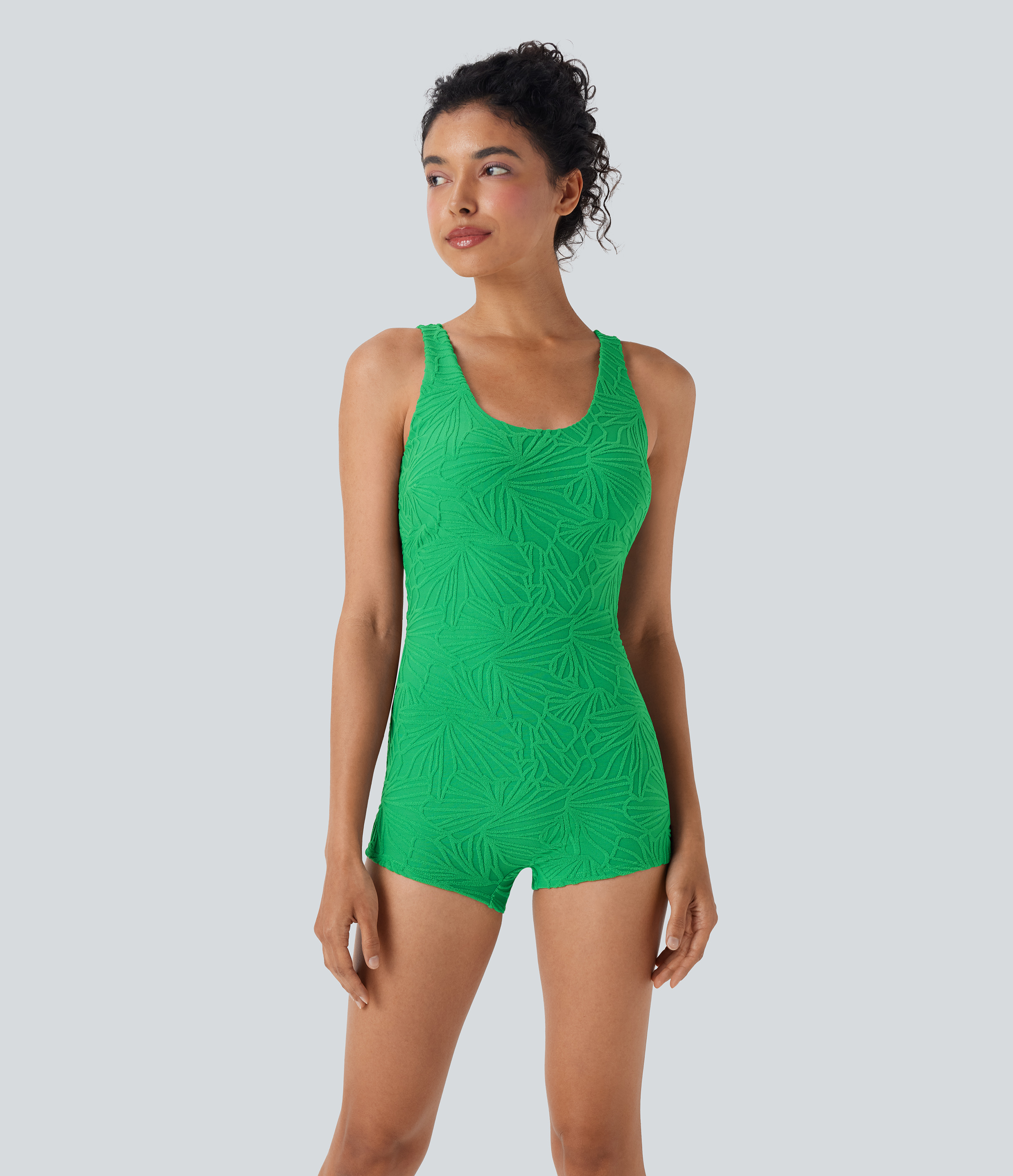 Irish Green Traje de baño de una pieza con escote pronunciado y espalda descubierta / 2