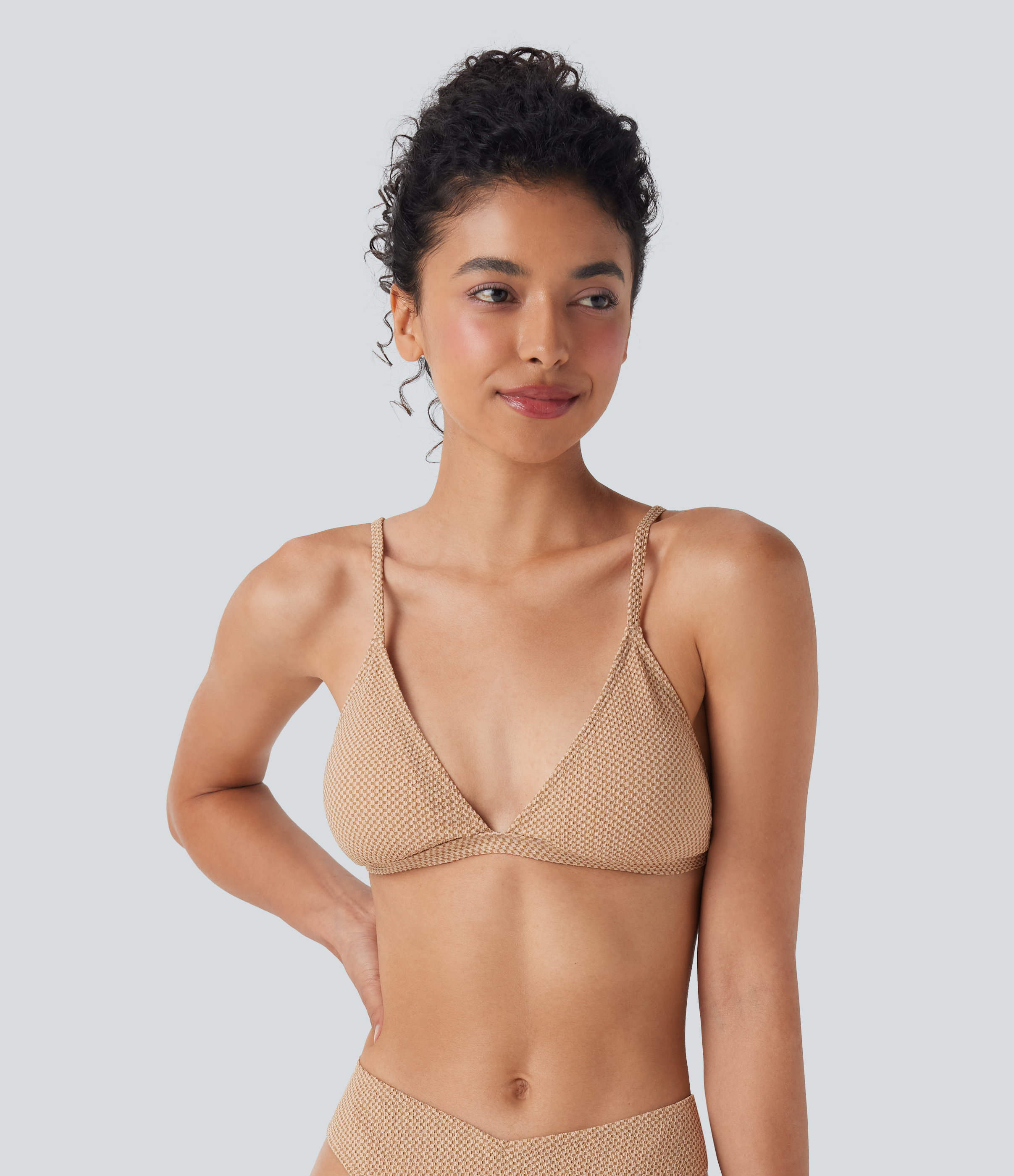 Tie Back Gingham Bikini Top Swimsuit