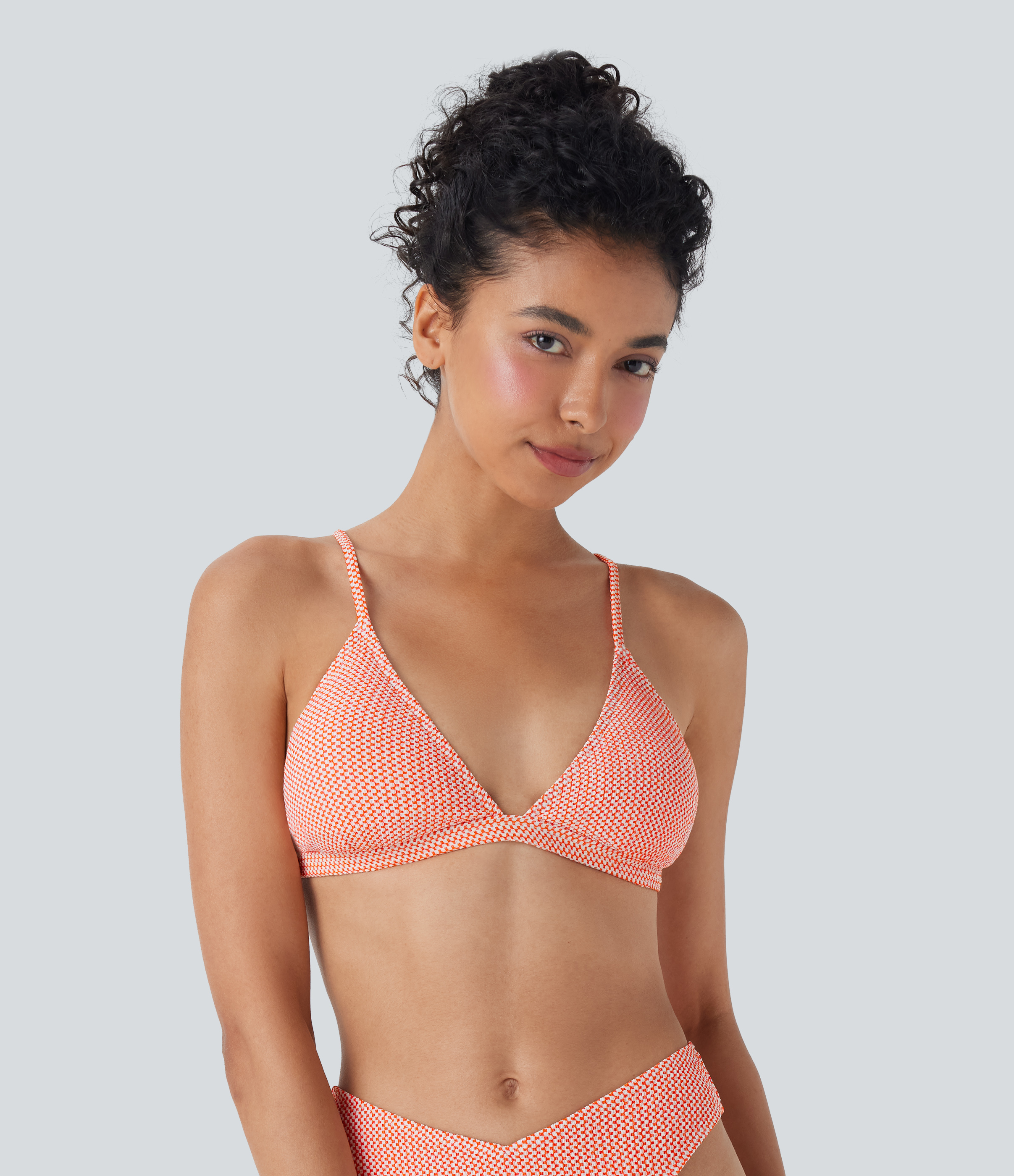 Tie Back Gingham Bikini Top Swimsuit