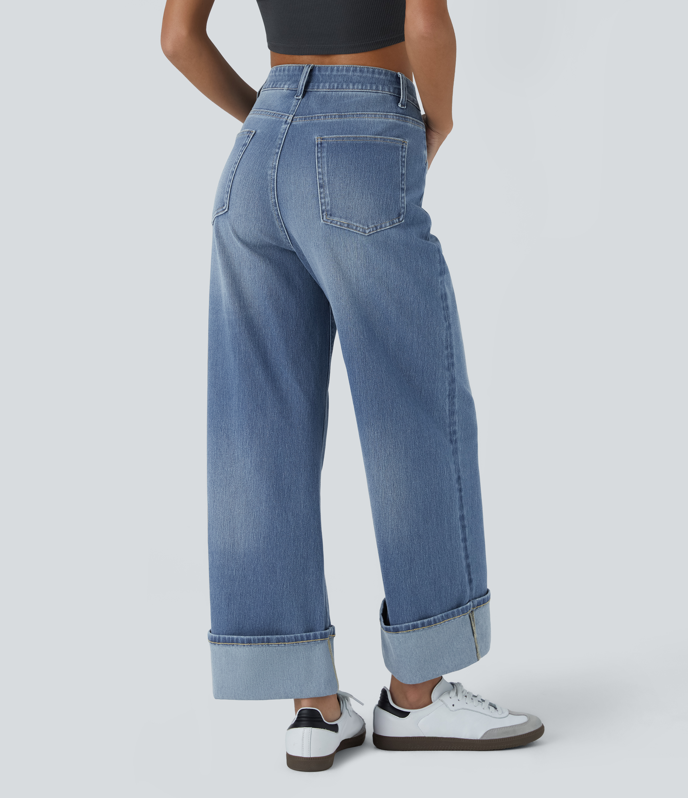 Women's Halara Flex™ High Waisted Pockets Rolled Hem Wide Leg