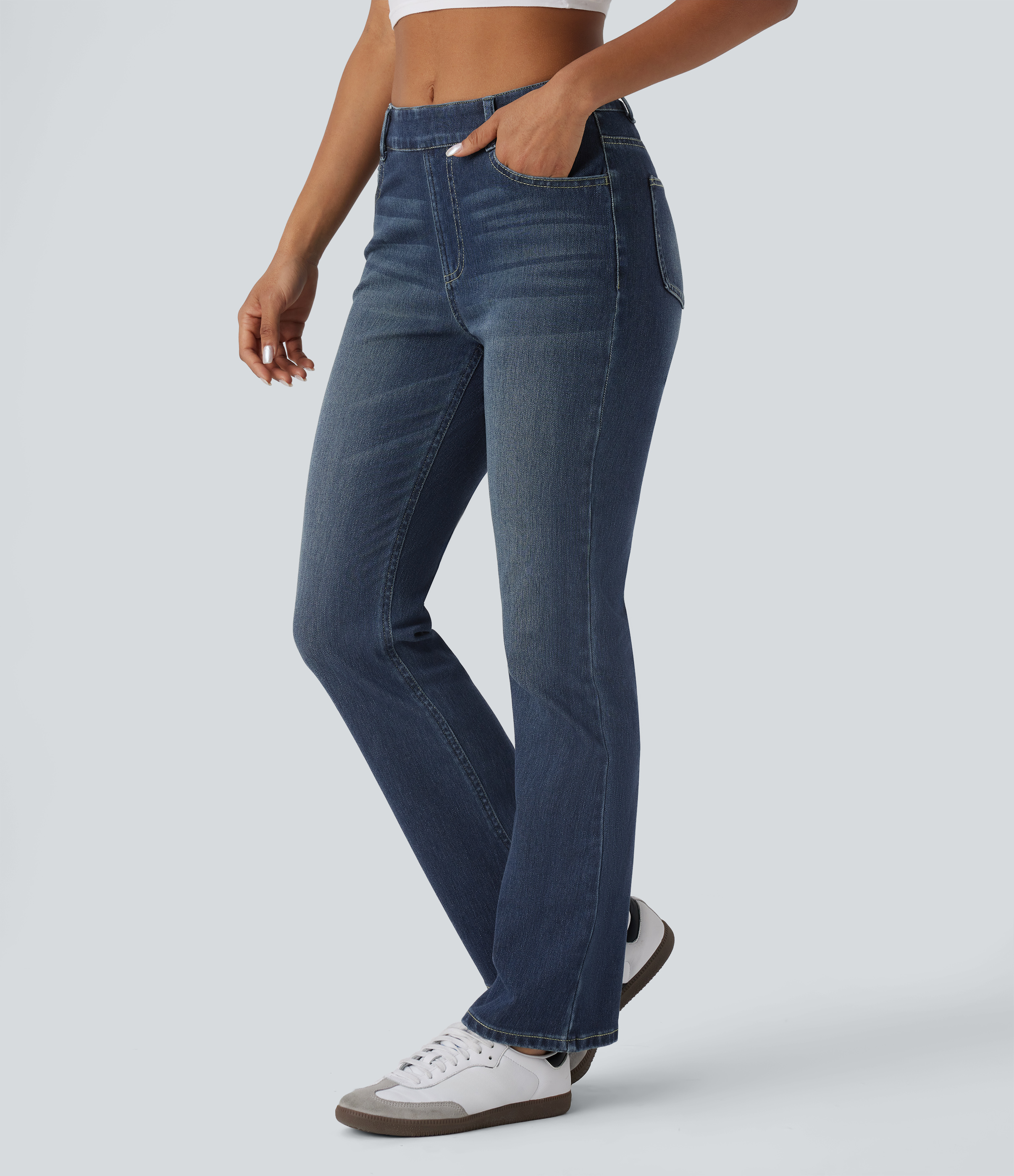はるか♡ Halara Flex™ ハイウエスト マルチポケット ウォッシュ加工
