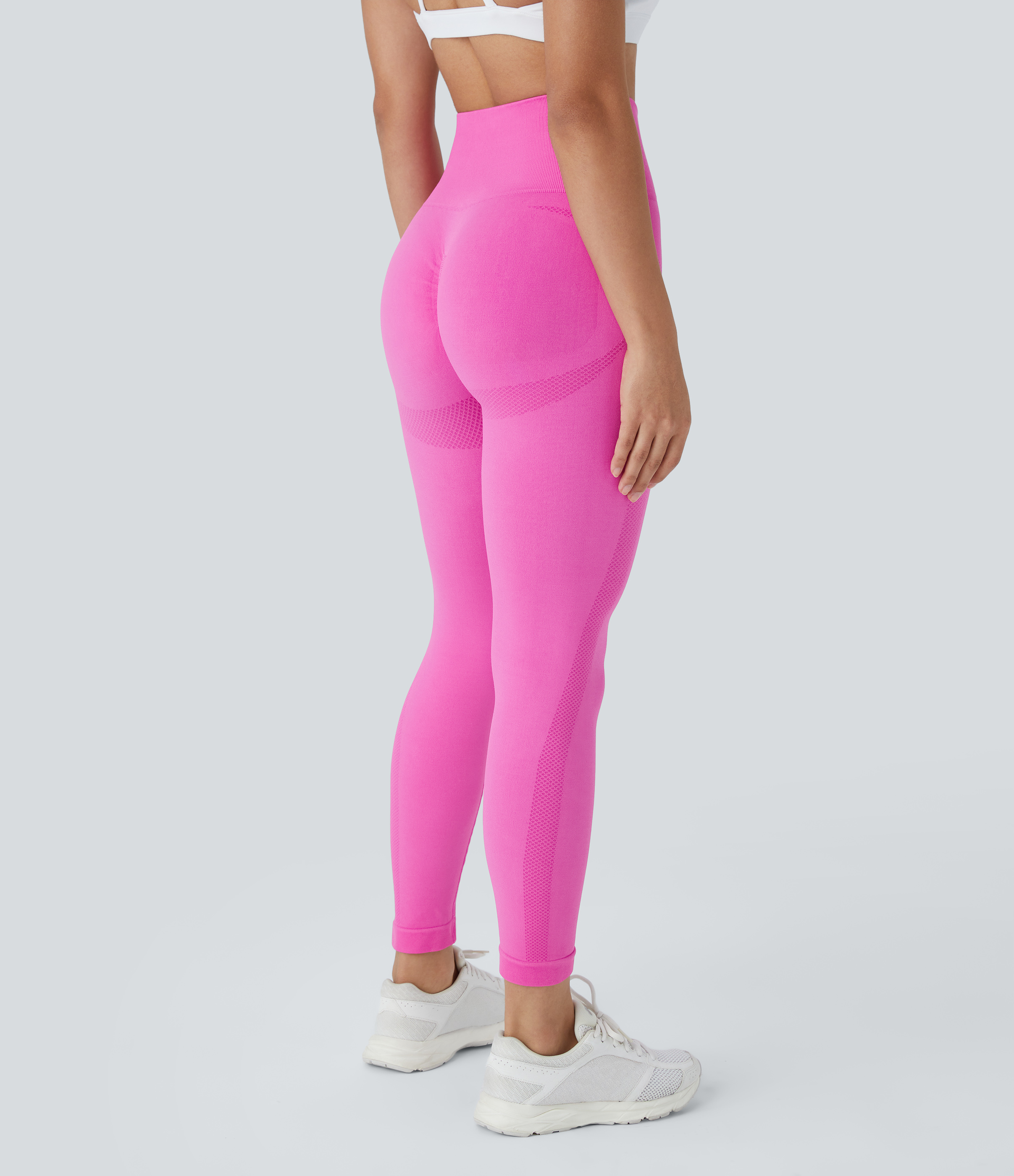 OneForm Seamless Flow High Waisted Ruched 7/8 Yoga Leggings