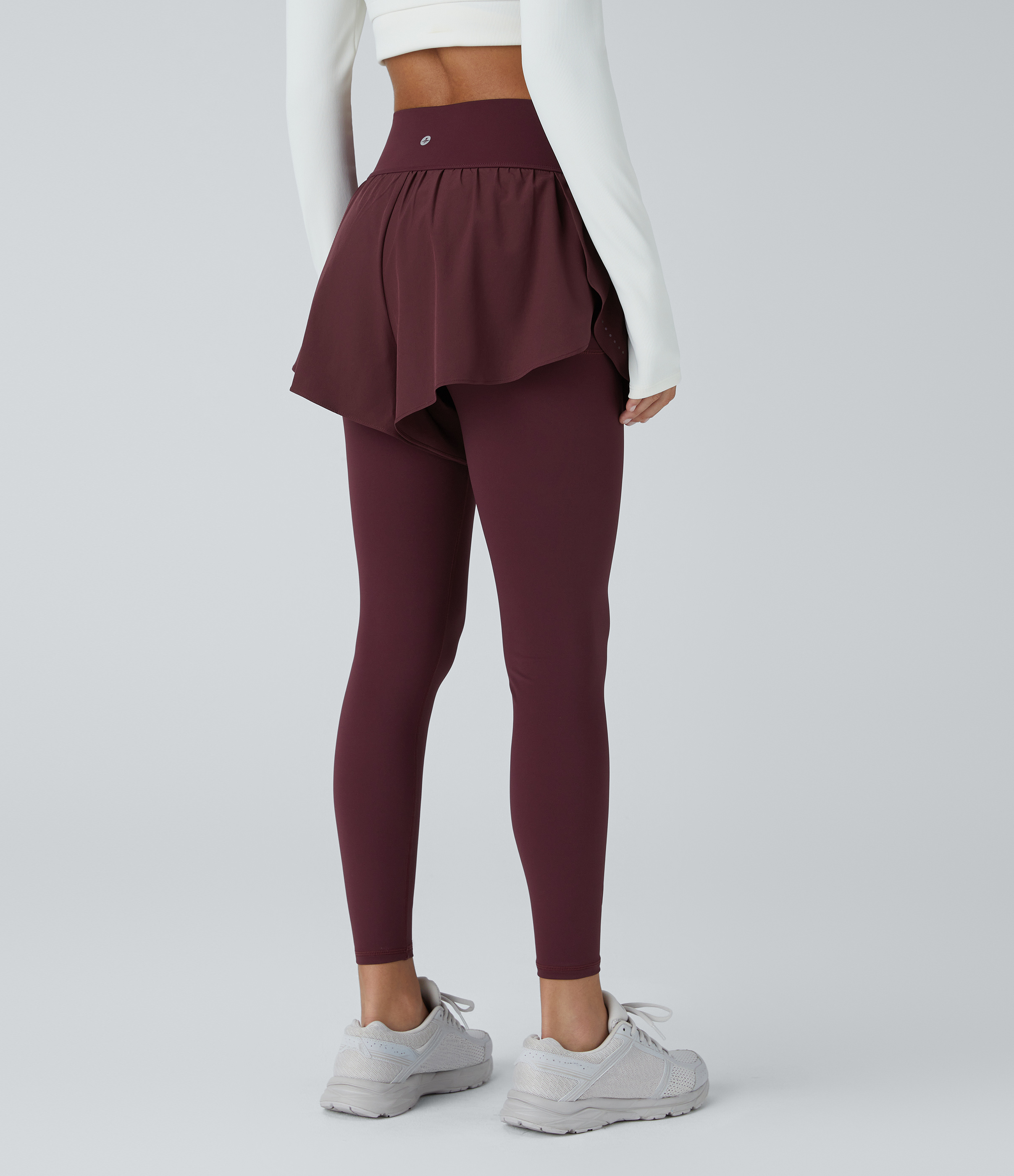 Berry Red Leggings de entrenamiento 2 en 1 Breezeful™ de tiro alto con puntos reflectantes, bolsillo lateral y secado rápido / 2