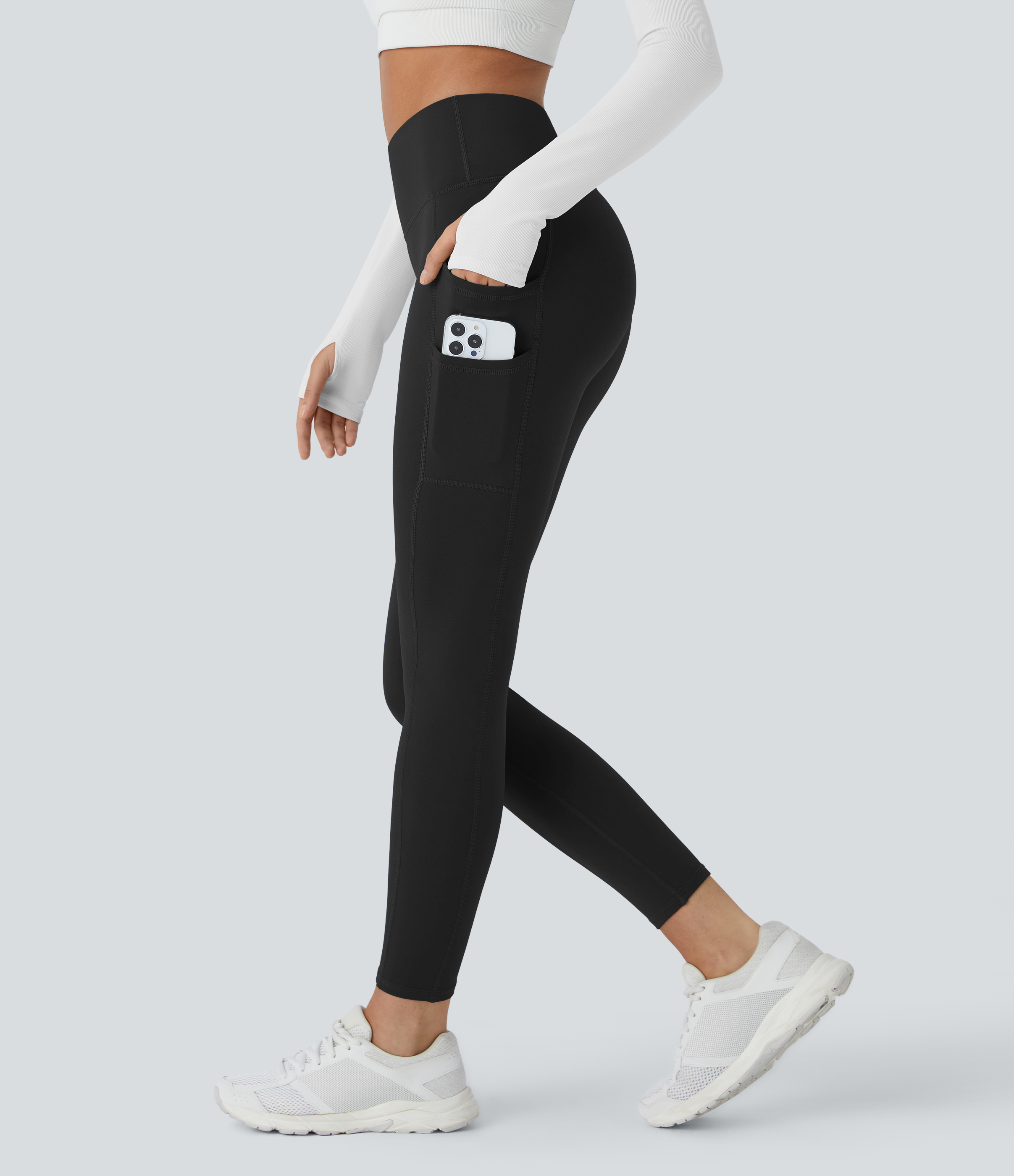 SoftlyZero™ Plush Thermal High Waisted Double Pockets 7/8 Yoga Leggings