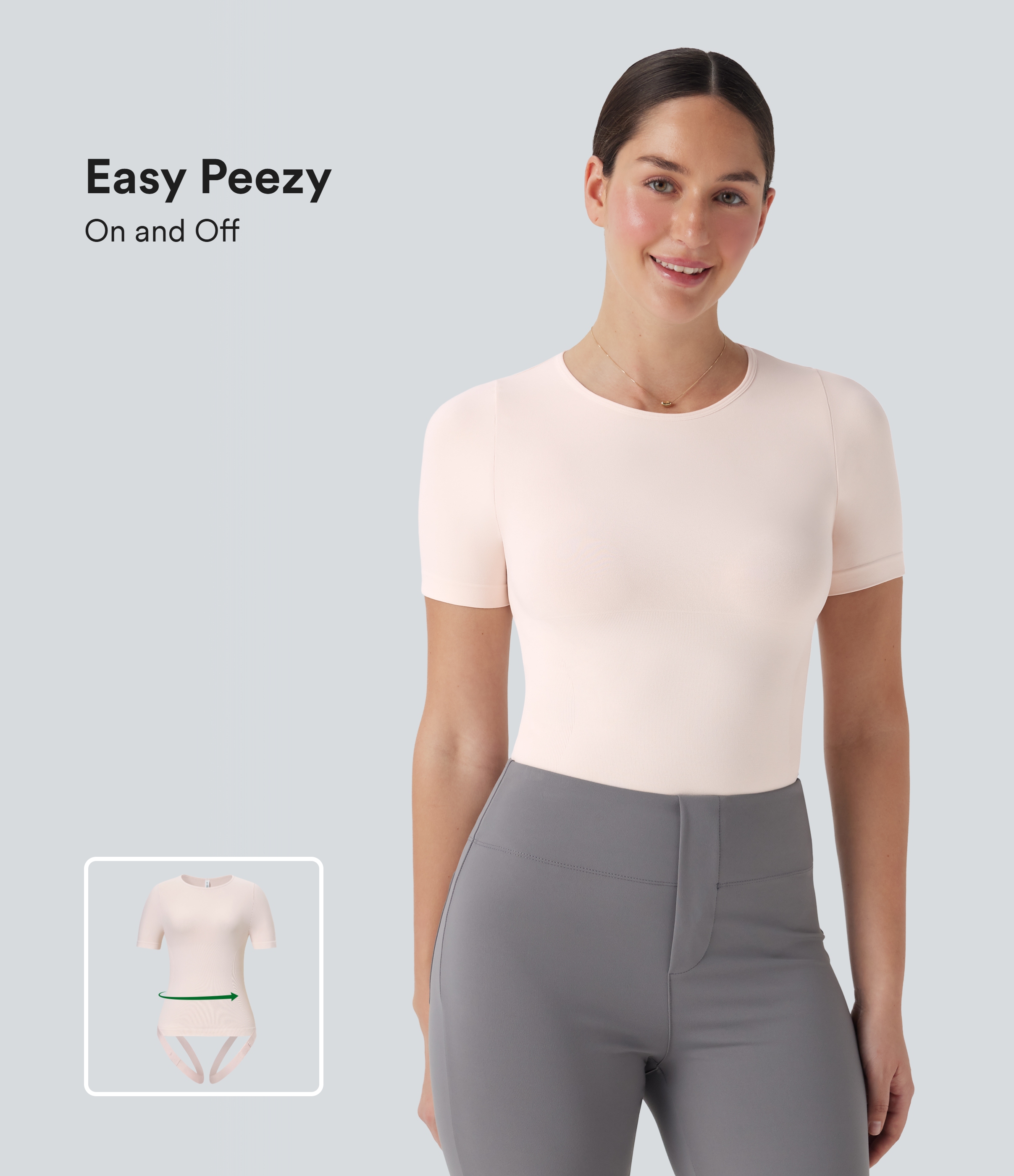 OneForm Seamless Flow Smoothing Adjustable Leg Straps Work Bodysuit-Easy Peezy