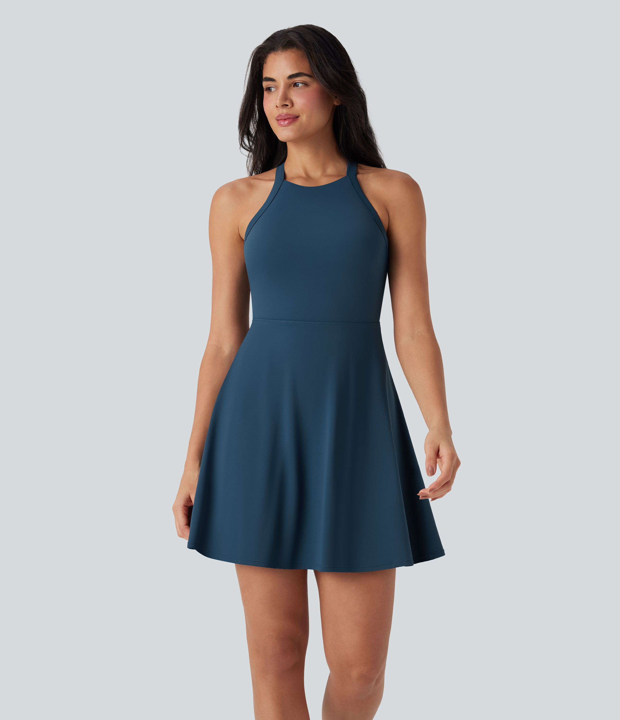 Majolica Blue Vestido deportivo de baile Softlyzero™ Airy con espalda abierta y efecto retorcido de tacto fresco - Easy Peezy / 2