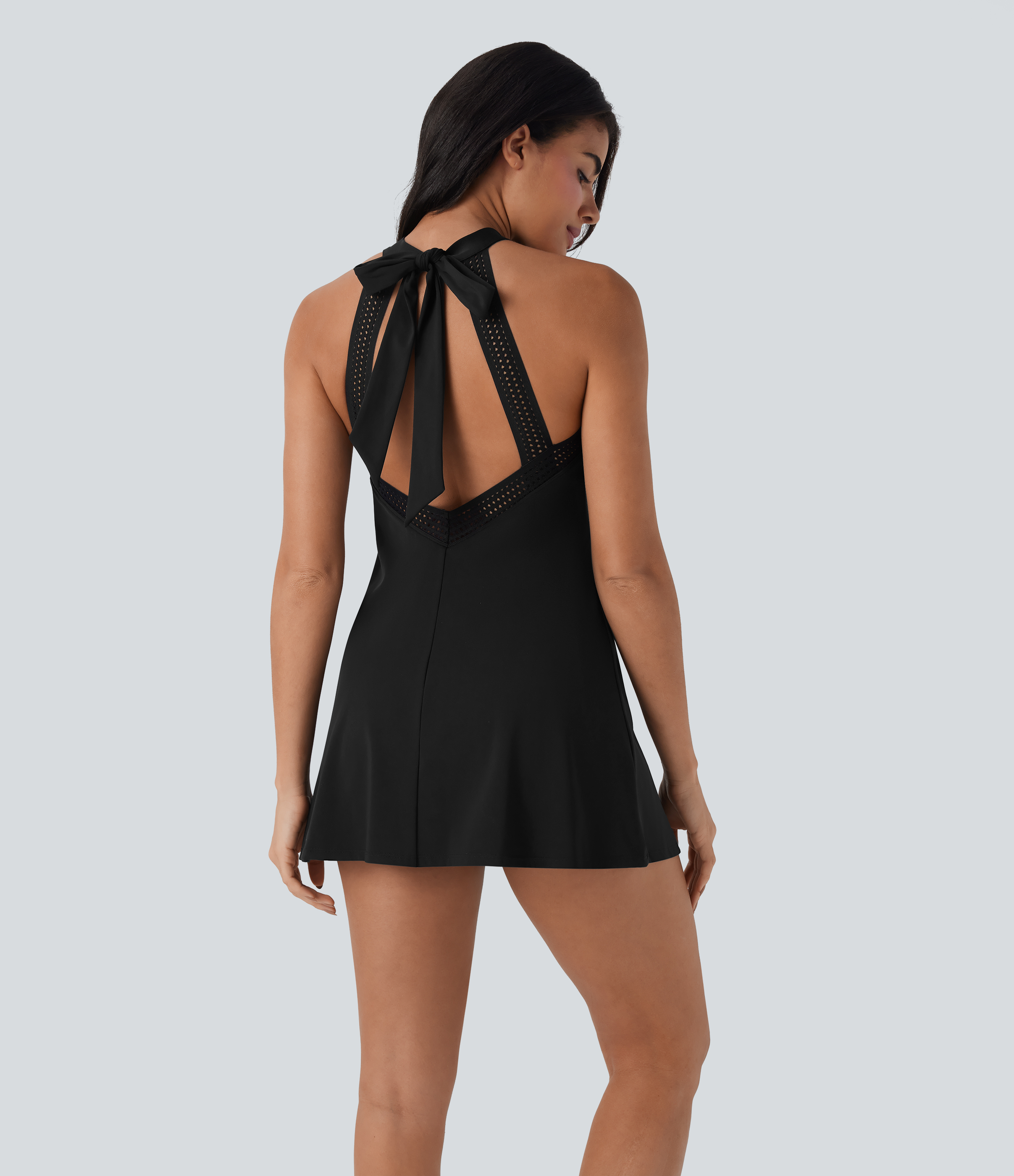 SoftlyZero™ Airy Tie Back 2-in-1 Cool Touch Mini Yoga Active Dress with Pocket-UPF50+