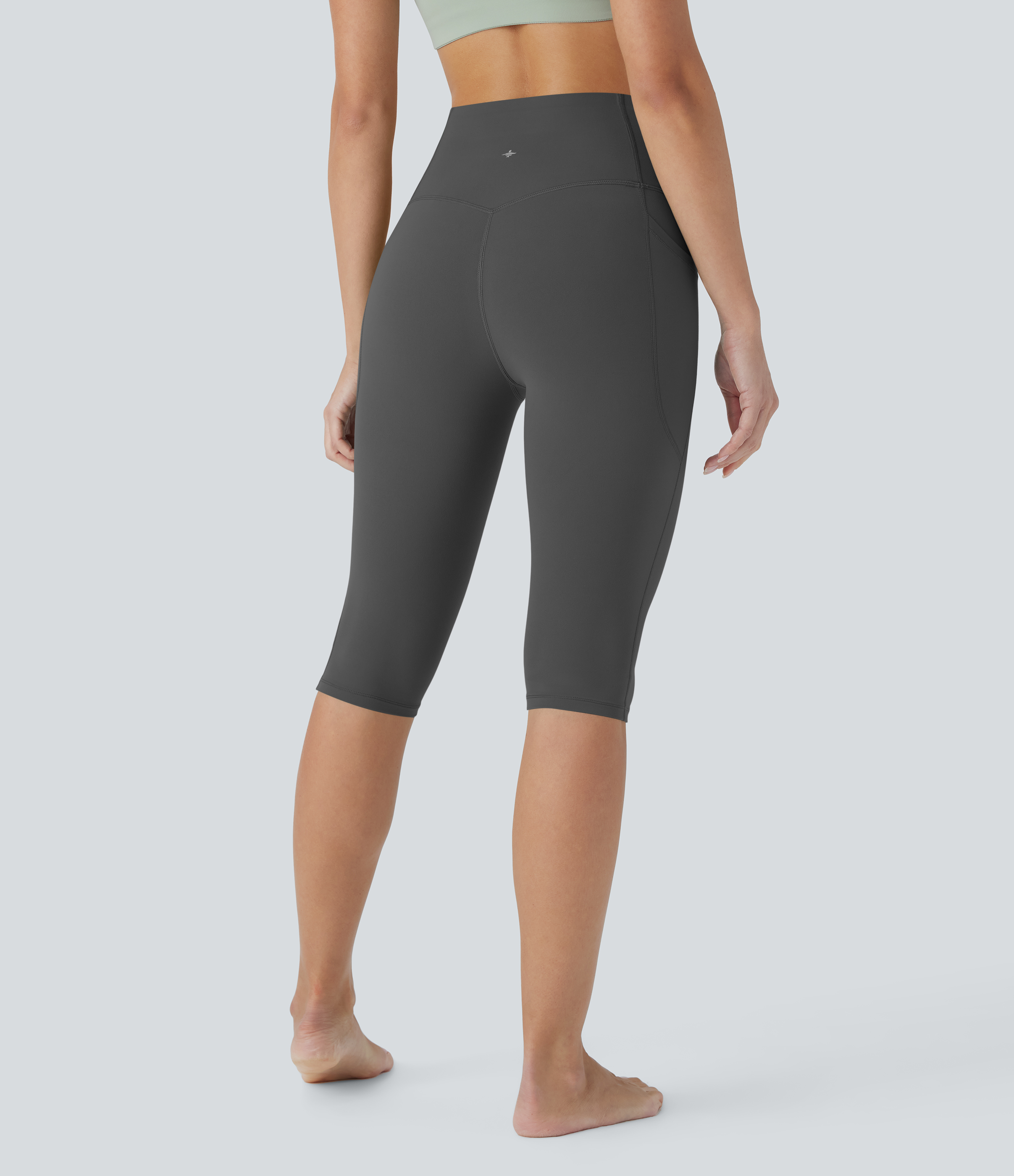 Volcanic Ash Halara UltraSculpt™ High Waisted Tummy Control Pedal Pusher Yoga Leggings with Pockets / 2