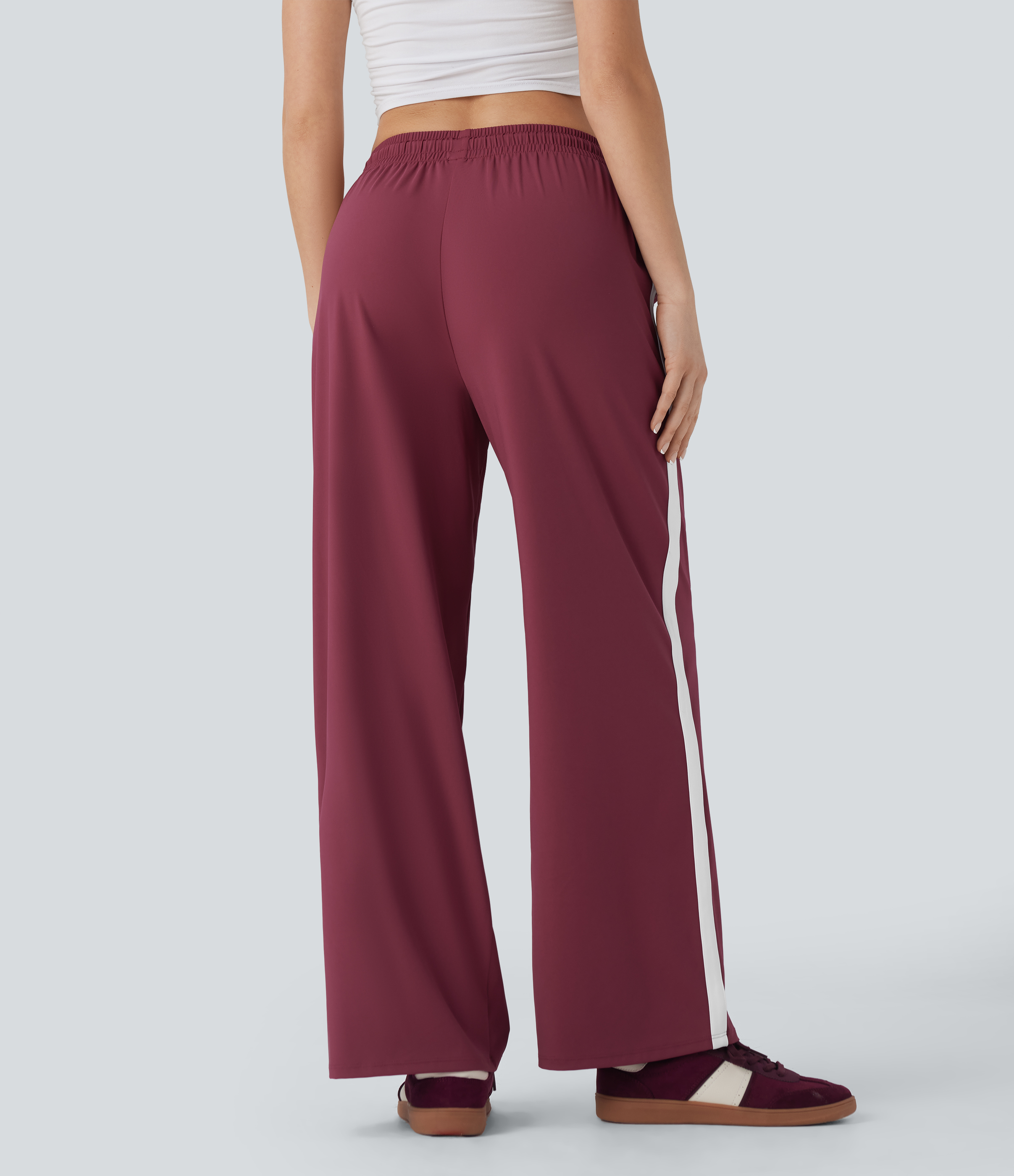 Cordovan Pantalones anchos casuales Softlyzero™ Airy de tiro bajo con cordón, bloques de color y tacto fresco con bolsillos - UPF50+ / 2