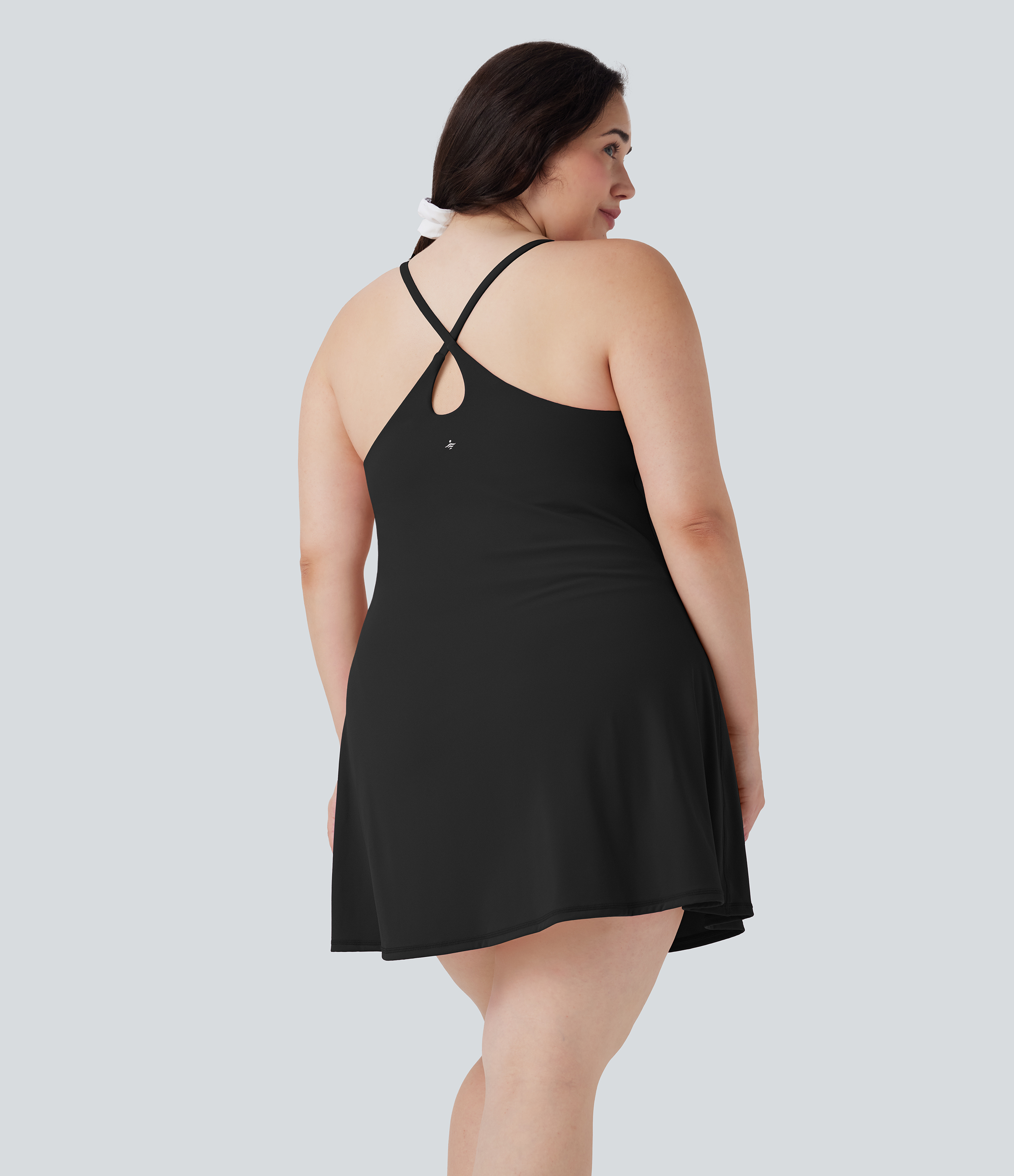 navy blue dress for baby girl Halara SoftlyZero Plush Backless Active Dress Workout Dress - Black