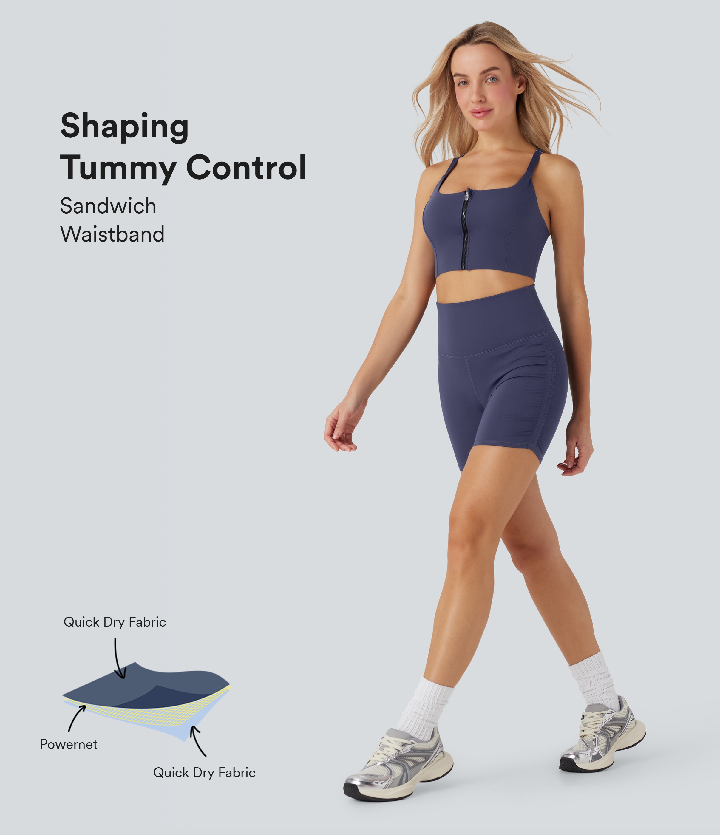 Dawn Purple SoftlyZero™ QuickDry SoCinched Hohe Taille Bauchkontroll Geraffte Laufshorts 5'' / 1