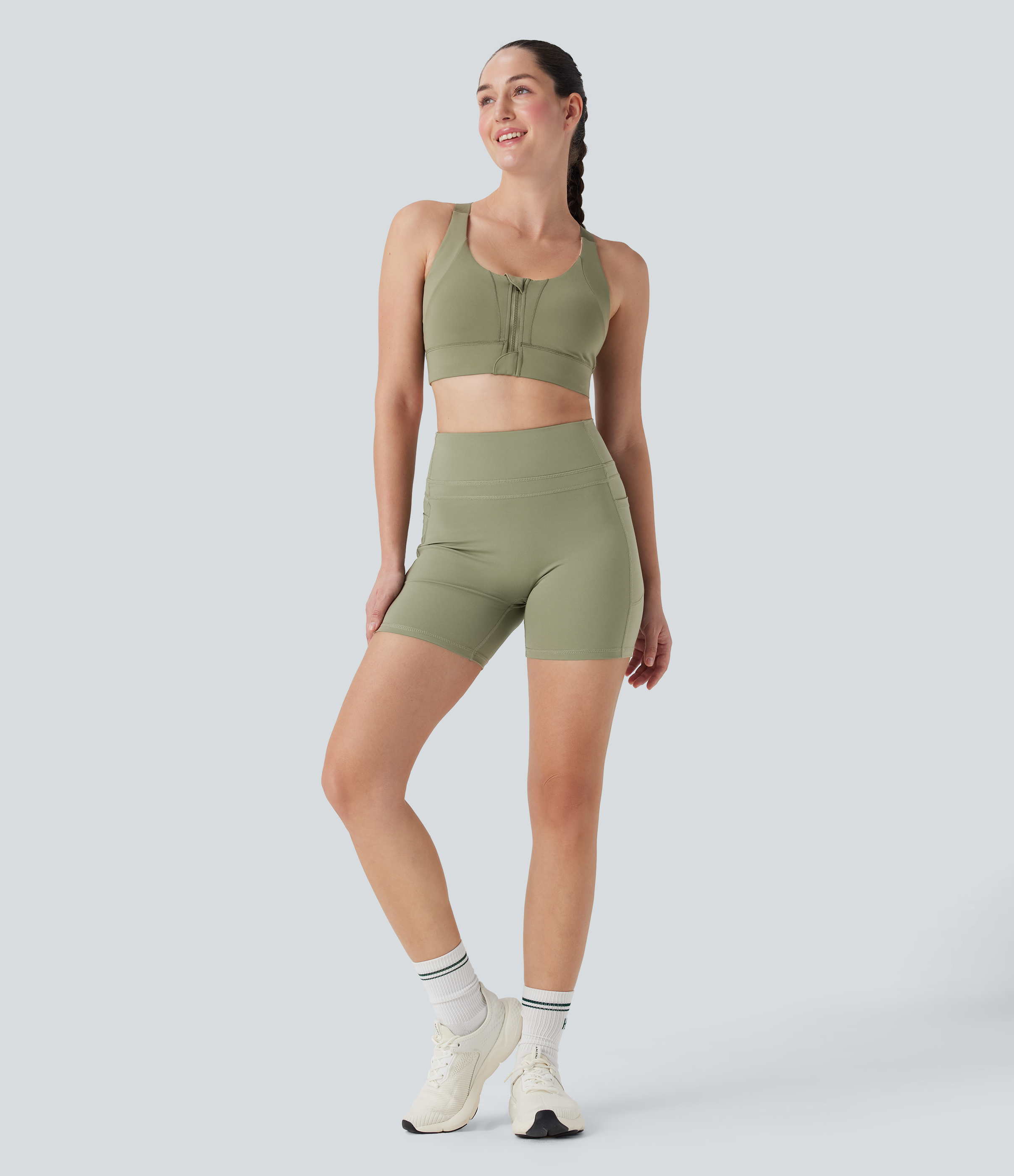 Elm High Waisted Training Biker Shorts 5'' with Pockets / 1