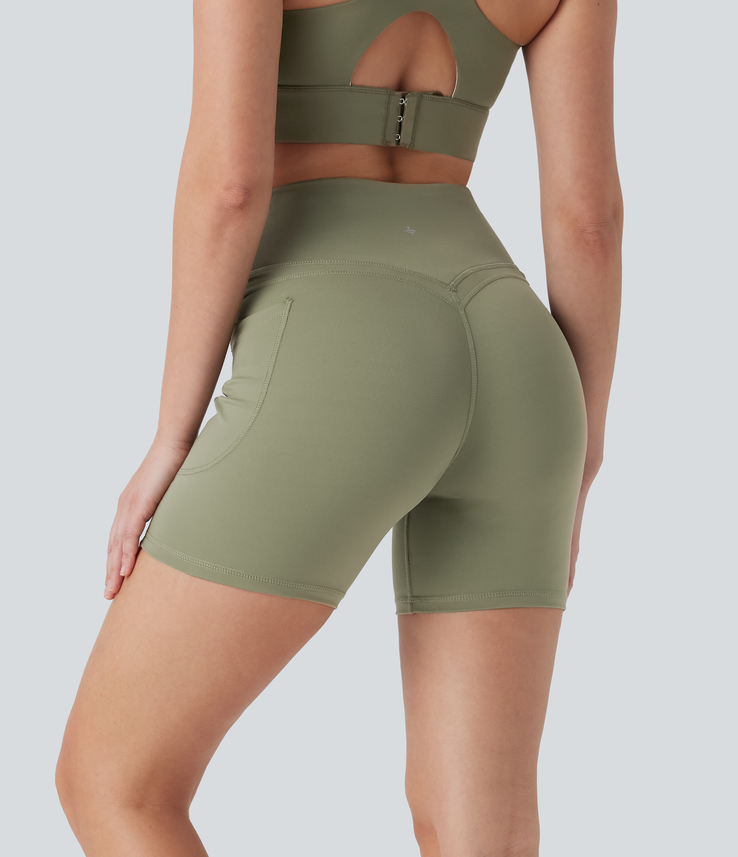 Elm Shorts bikers de entrenamiento de cintura alta de 12.5 cm con bolsillos laterales / 2