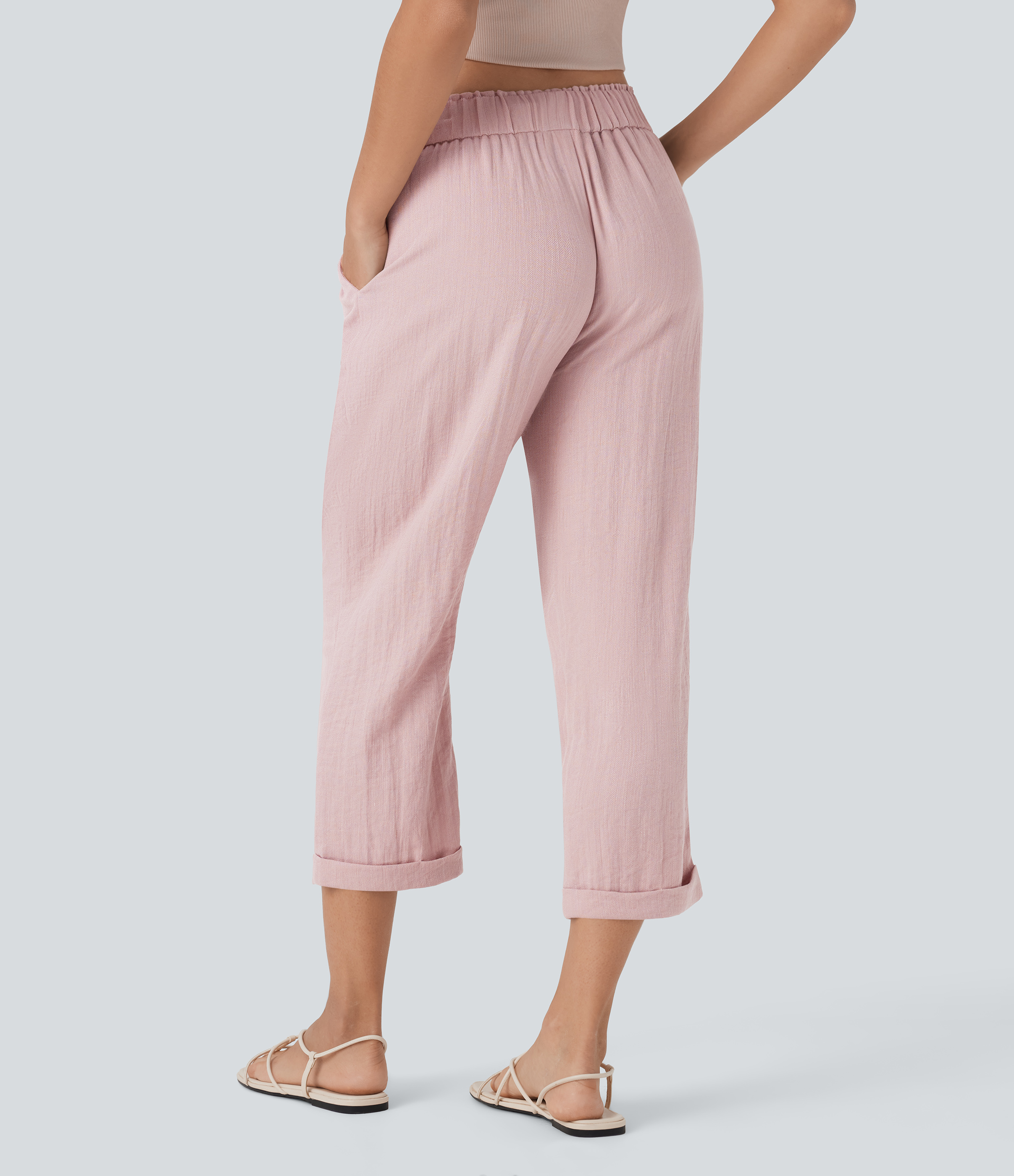 Potpourri Lässige, schmal zulaufende Hose mit mittlerer Bundhöhe, Kordelzug und Taschen / 2