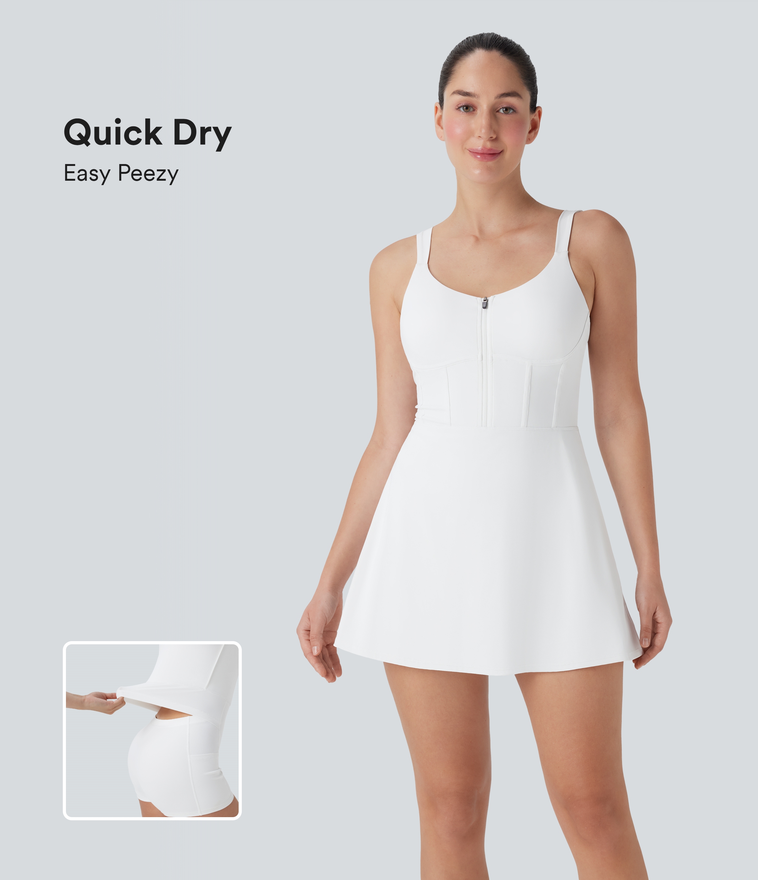 Women's Softlyzero™ QuickDry Zip Corset Backless 2-in-1 Mini