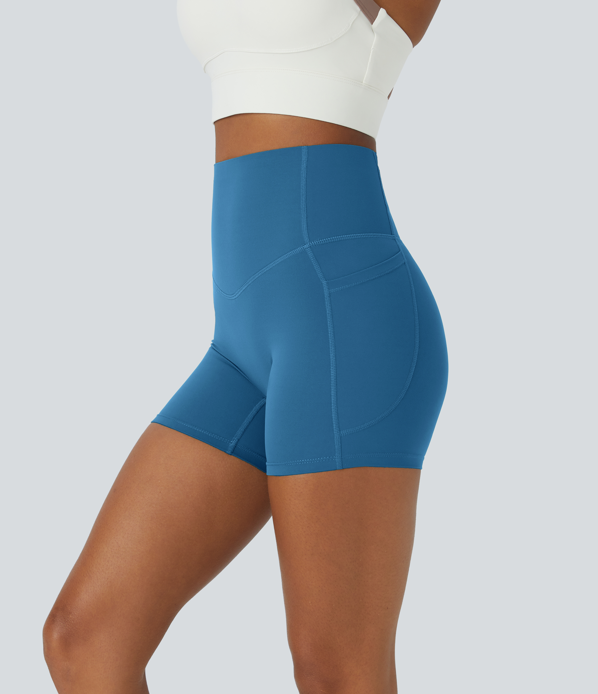 Halara UltraSculpt™ High Waisted Tummy Control Side Pocket Shaping Training Biker Shorts 5''