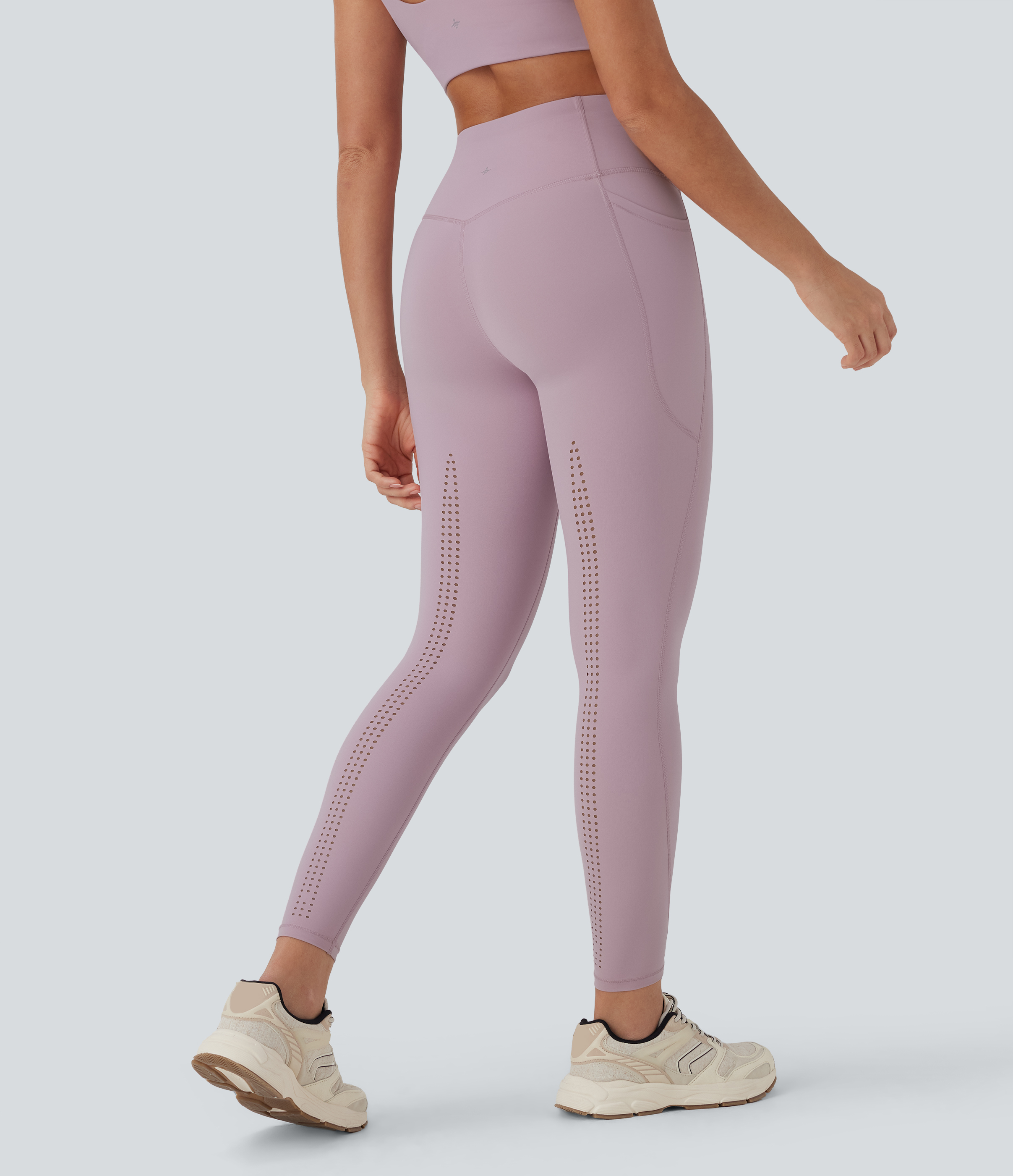 Dawn Pink Leggings yoga Halara UltraSculpt™ SoCinched fresco secado rápido tiro alto control abdomen corte bolsillo - UPF 50+ / 2